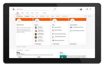 If you search on Bing, you’ll get both web and organizational results like documents you've recently worked on. (Image Source: Microsoft)
