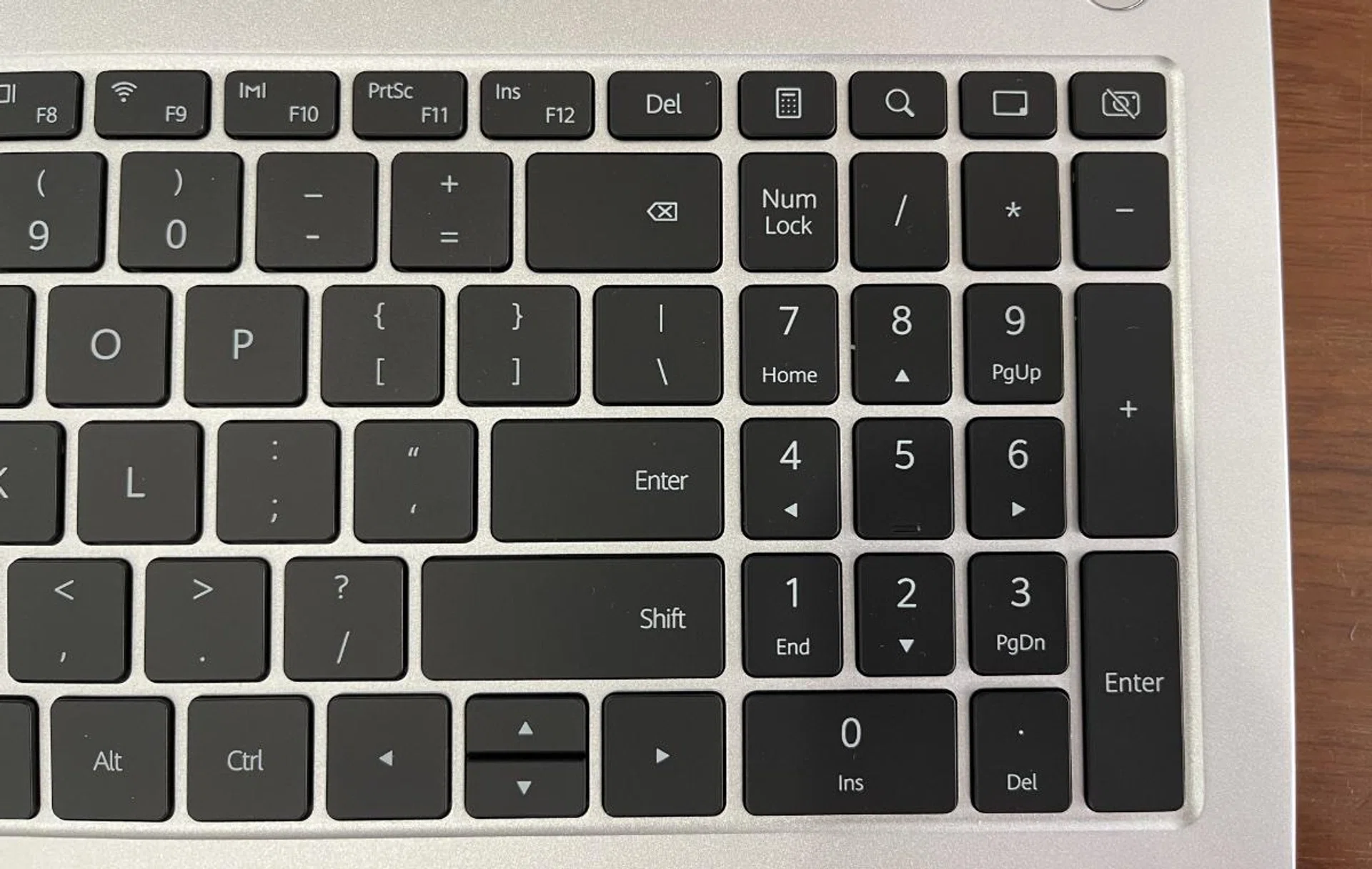 Here you can see the number keys are slightly narrower. 