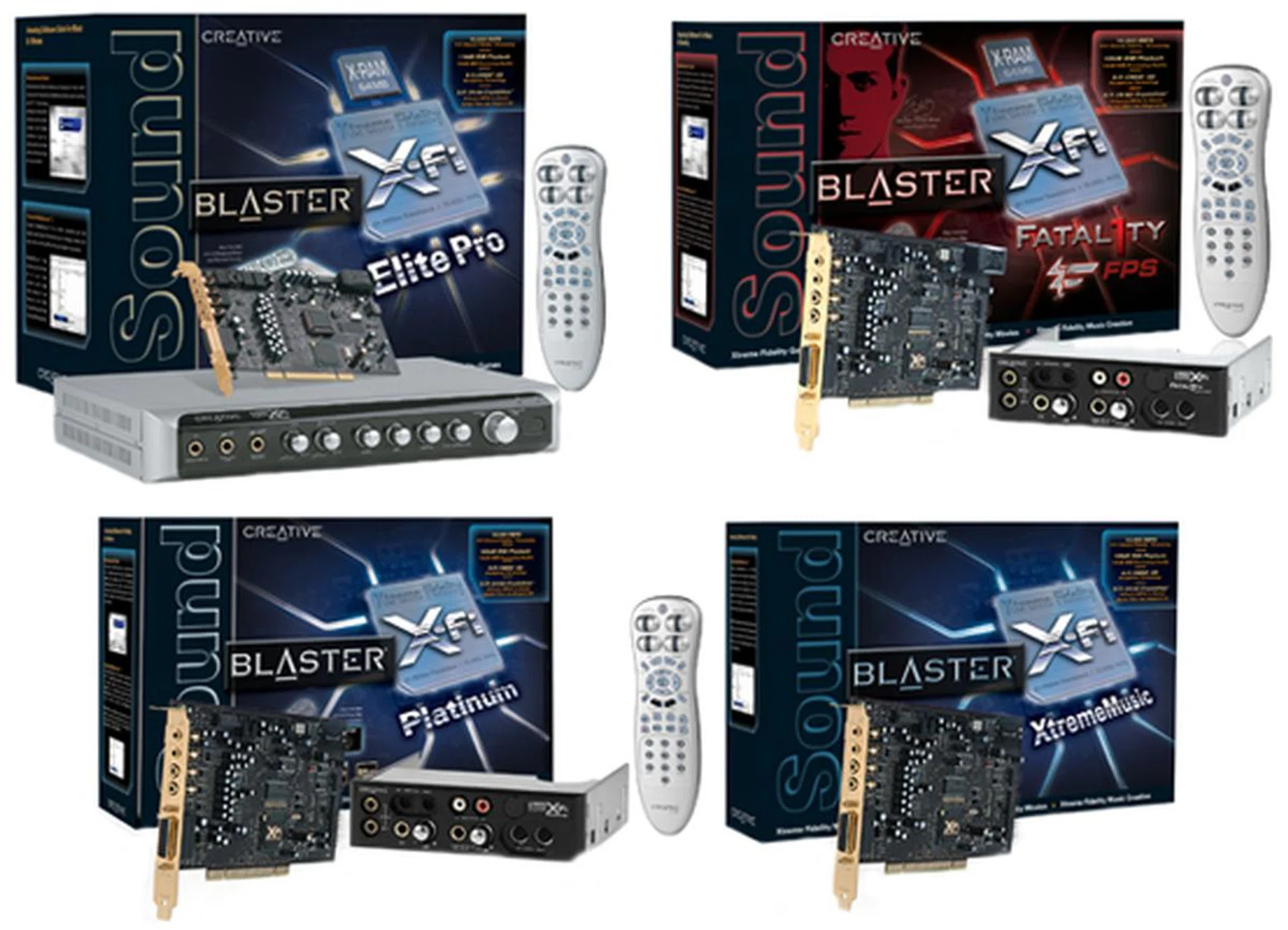 The X-Fi series was available in four different editions to suit different needs and budgets:- Elite Pro, Fatal1ty FPS, Platinum and XtremeMusic. Only the higher-end Elite Pro and Fatal1ty editions come with 64MB of X-RAM.
