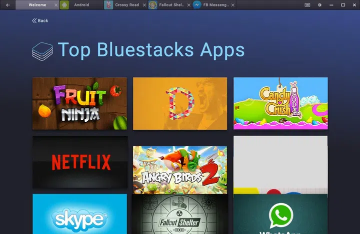 The Android app emulator, runing on Windows.