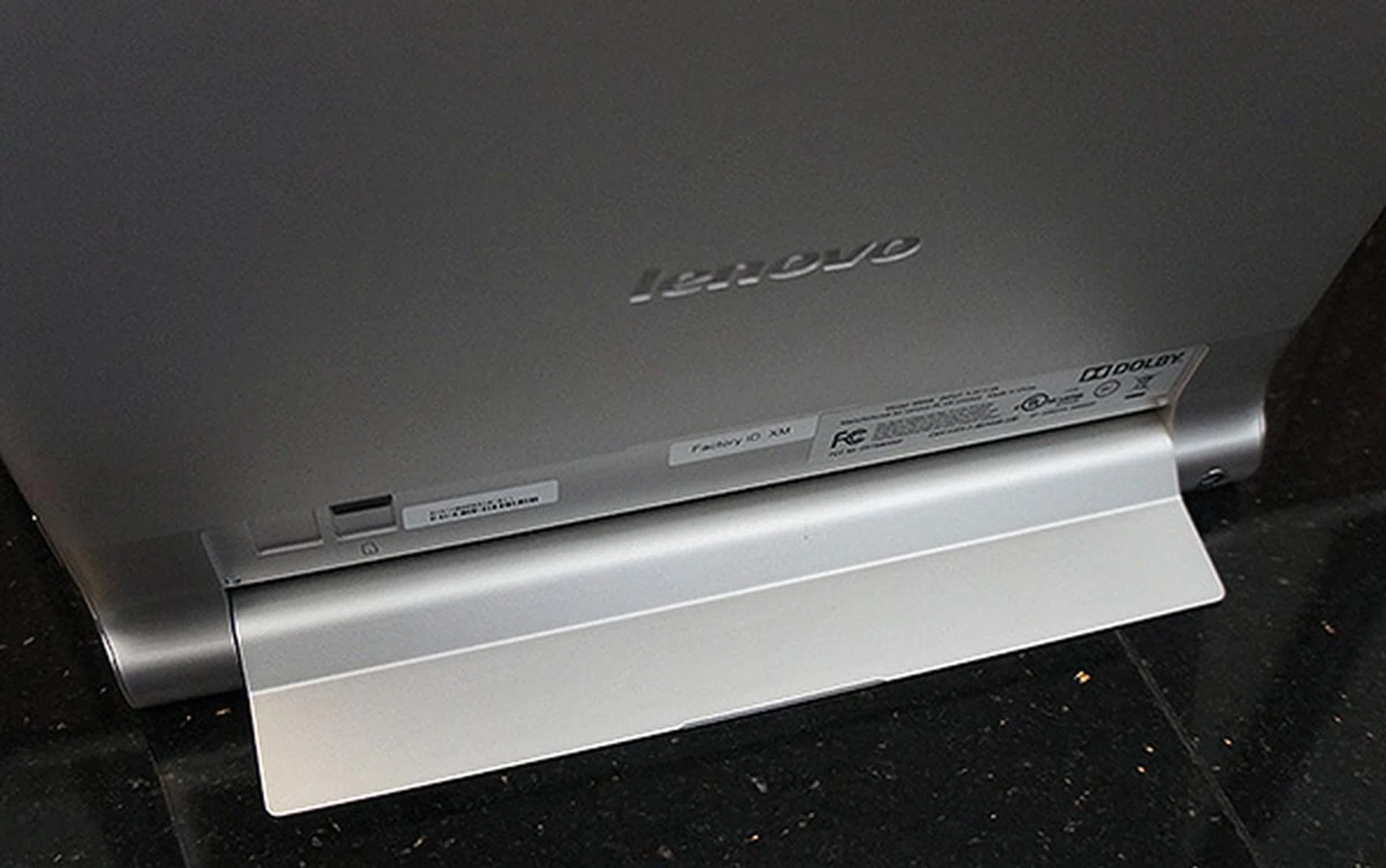 The kickstand lets the tablet prop itself up without any aid and at any angle.