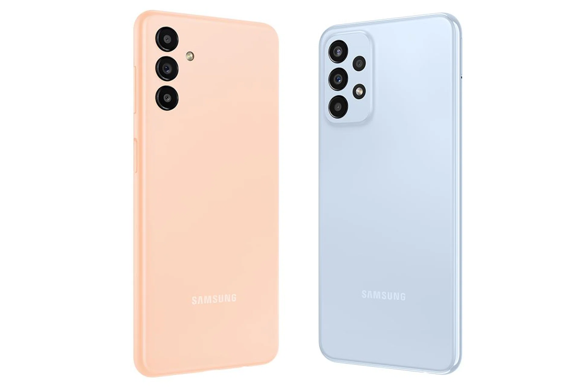 Samsung Galaxy A13 5G (left) and Galaxy A23 5G (right).
