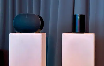 Behold, the new Sonos Era 300 on the left and Era 100 on the right.