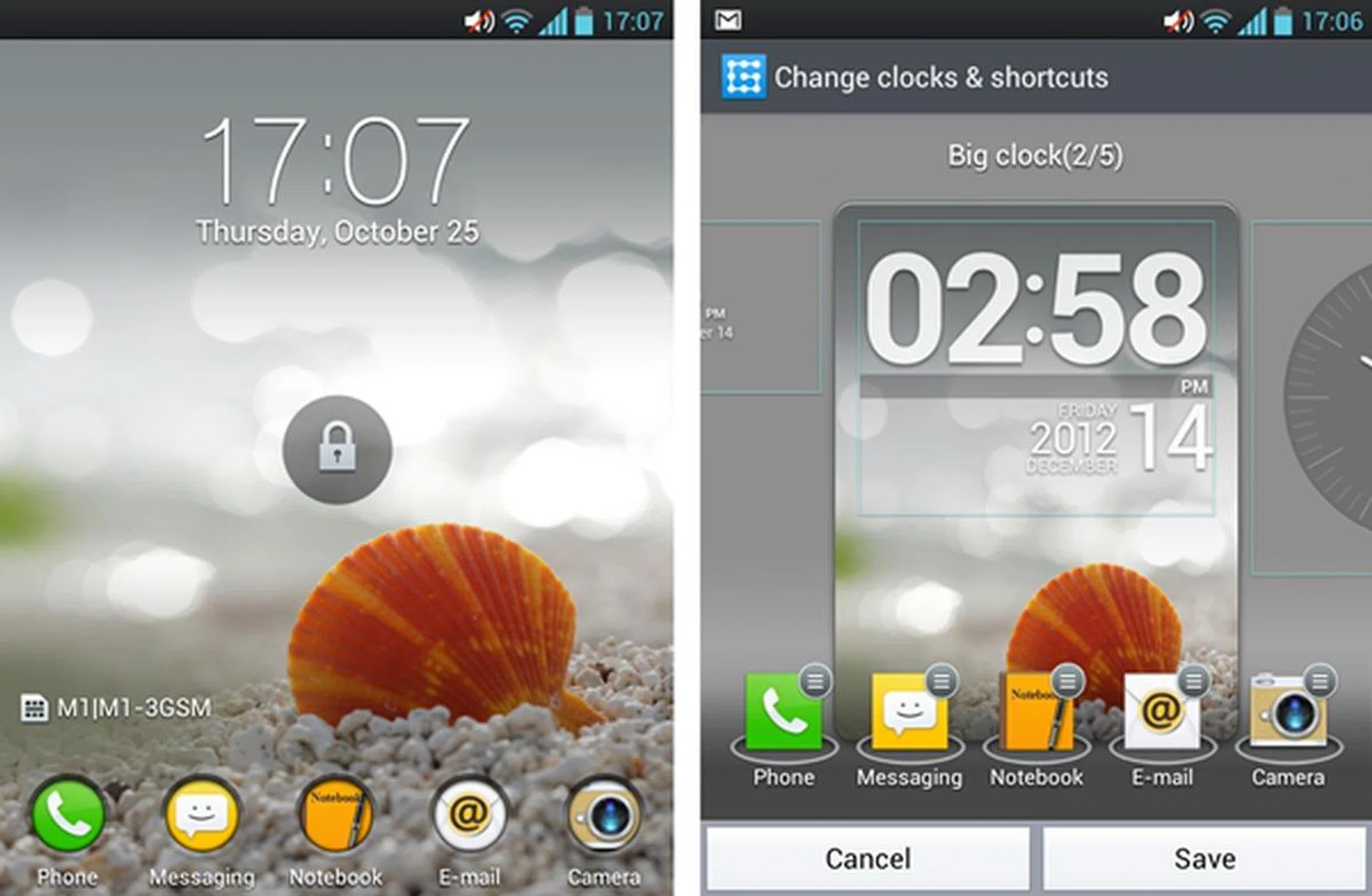 To unlock your screen, simply touch and swipe the lock icon or any of the five (four on the 4X HD) app icons below. You can easily configure the options under Settings. 