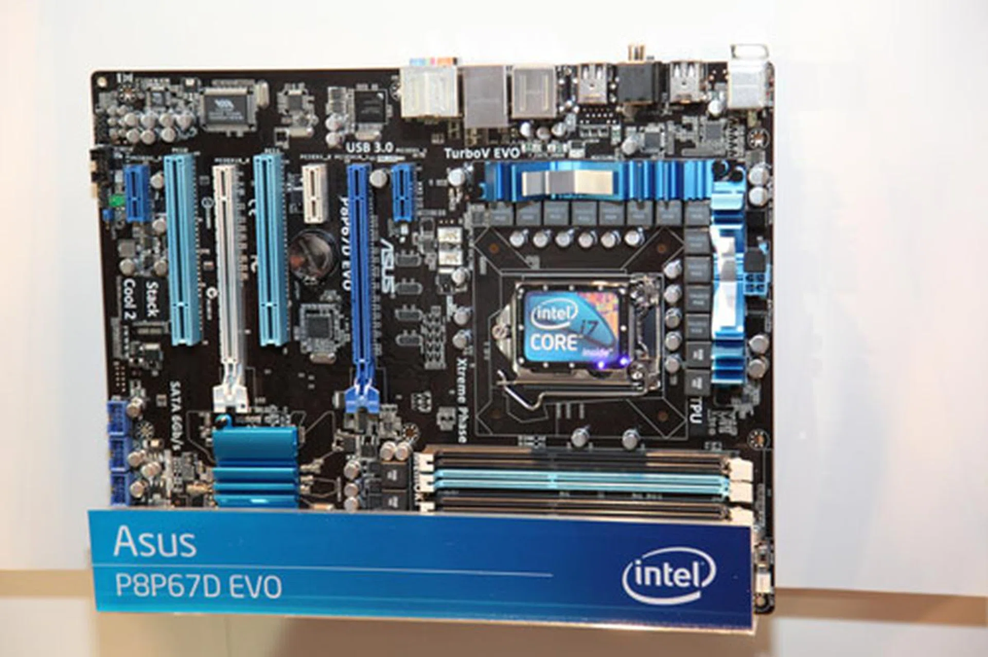 The ASUS P8P67D EVO full ATX motherboard.