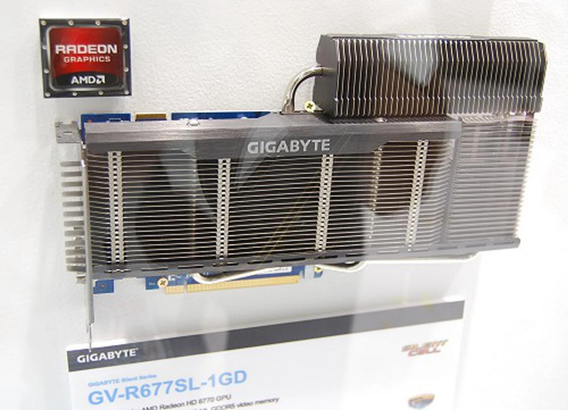 This is probably one of the more powerful fully silent graphics cards in the market. Based on the Radeon HD 6770 GPU, the GV-R677SL-1GD features a massive heatsink array tuned for cooling without an active fan which Gigabyte calls Silent-Cell Cooling Technology. Despite the efforts put into this card, from our experience, we know this will generate quite a bit of heat and is likely only applicable to hardcore HTPC users demanding high GPU performance at the most quiet operation possible.