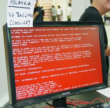 Once in a blue moon, you may witness a red screen of death.