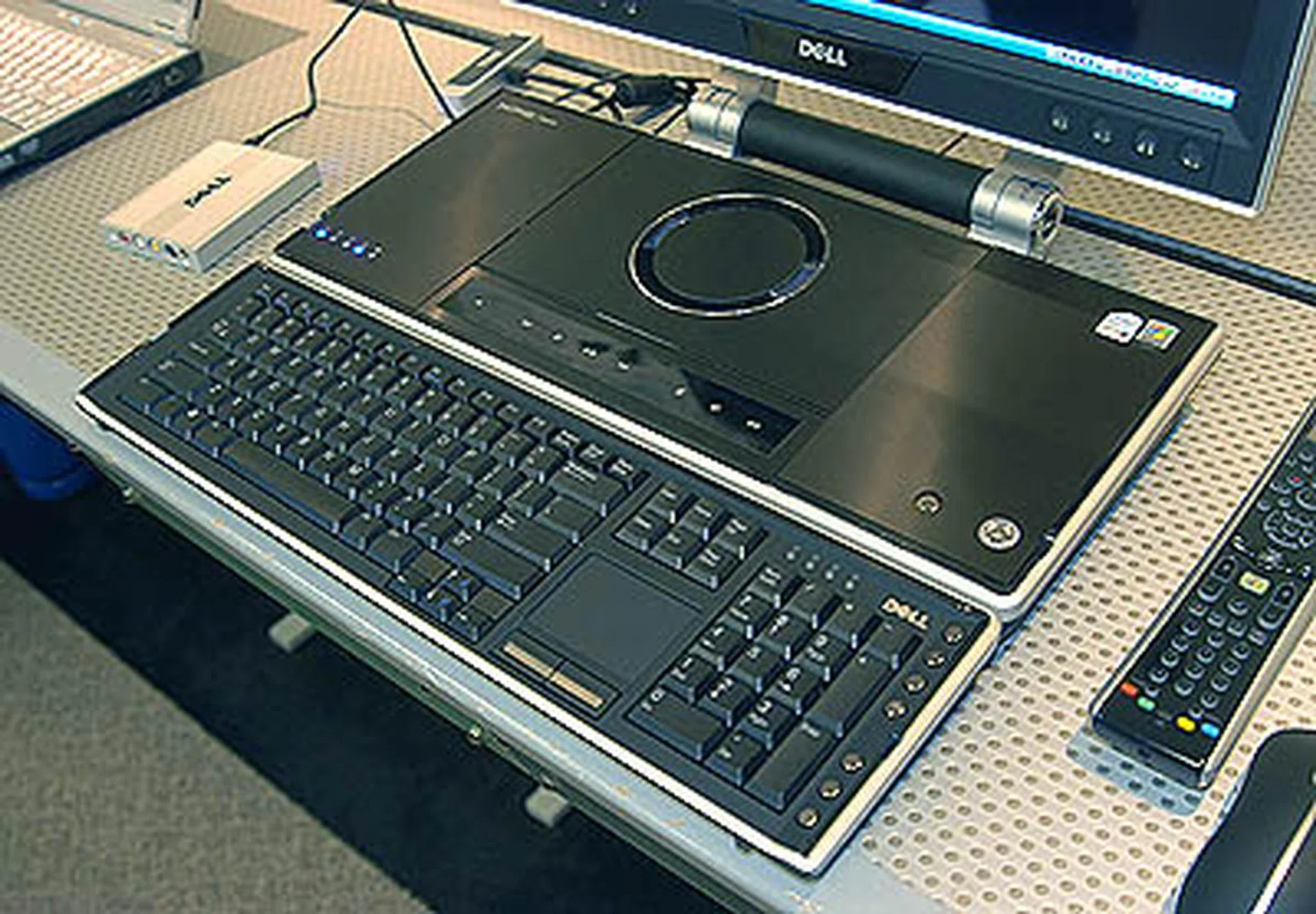 The keyboard is detachable and can be used wirelessly (Bluetooth class 1 range) within 10 meters of the notebook.