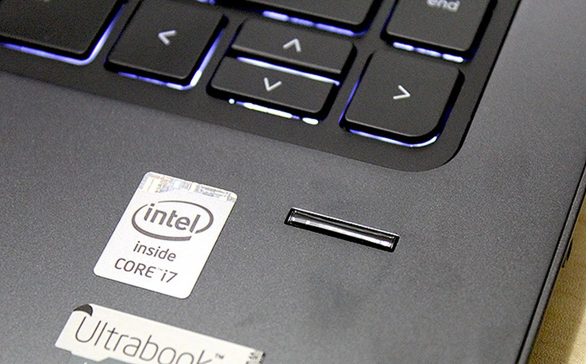 A fingerprint scanner provides additional security.
