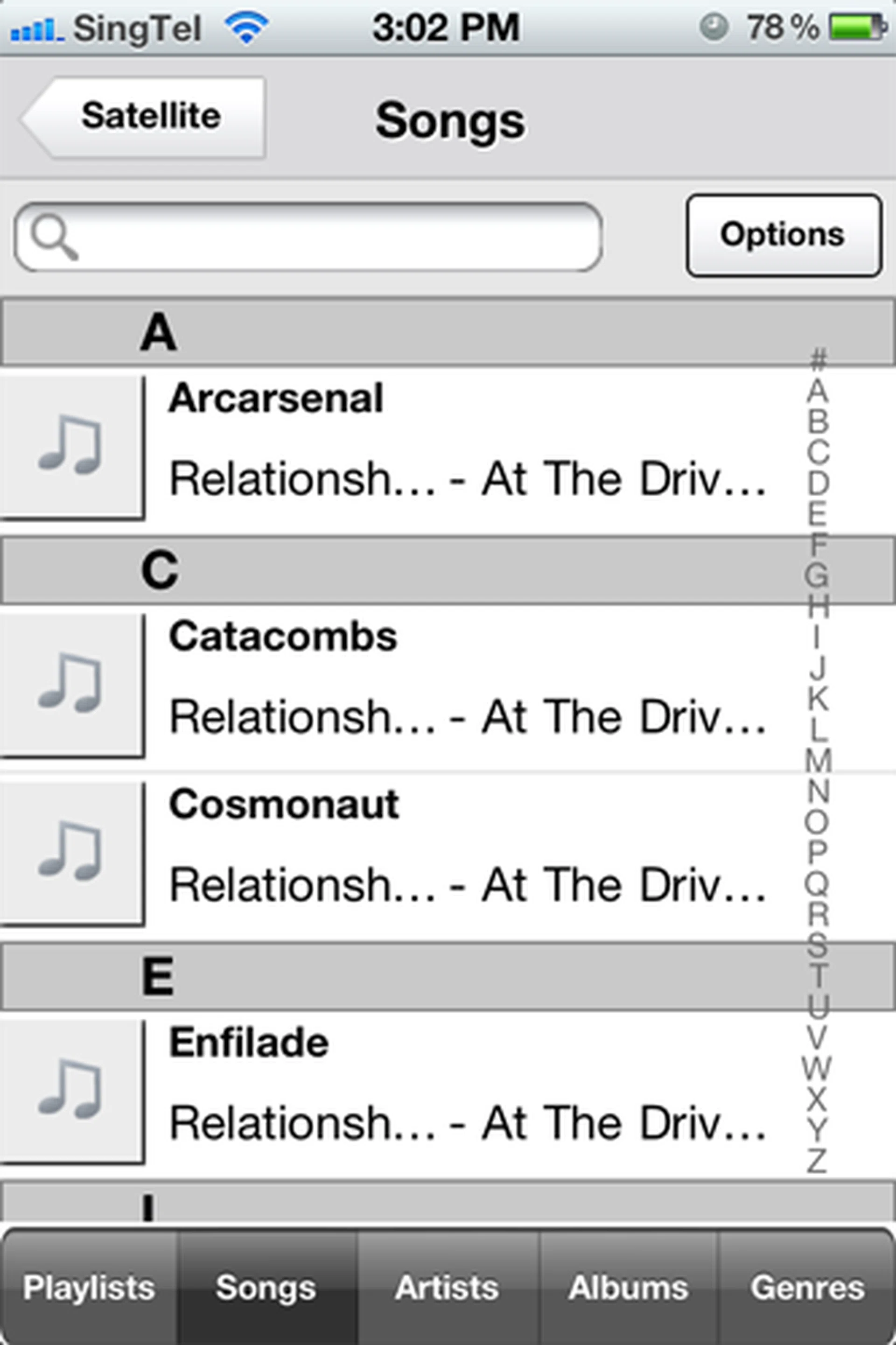 The GoFlex Media app is capable of grouping your songs according to Artist, Album, Song Title and even Genre.