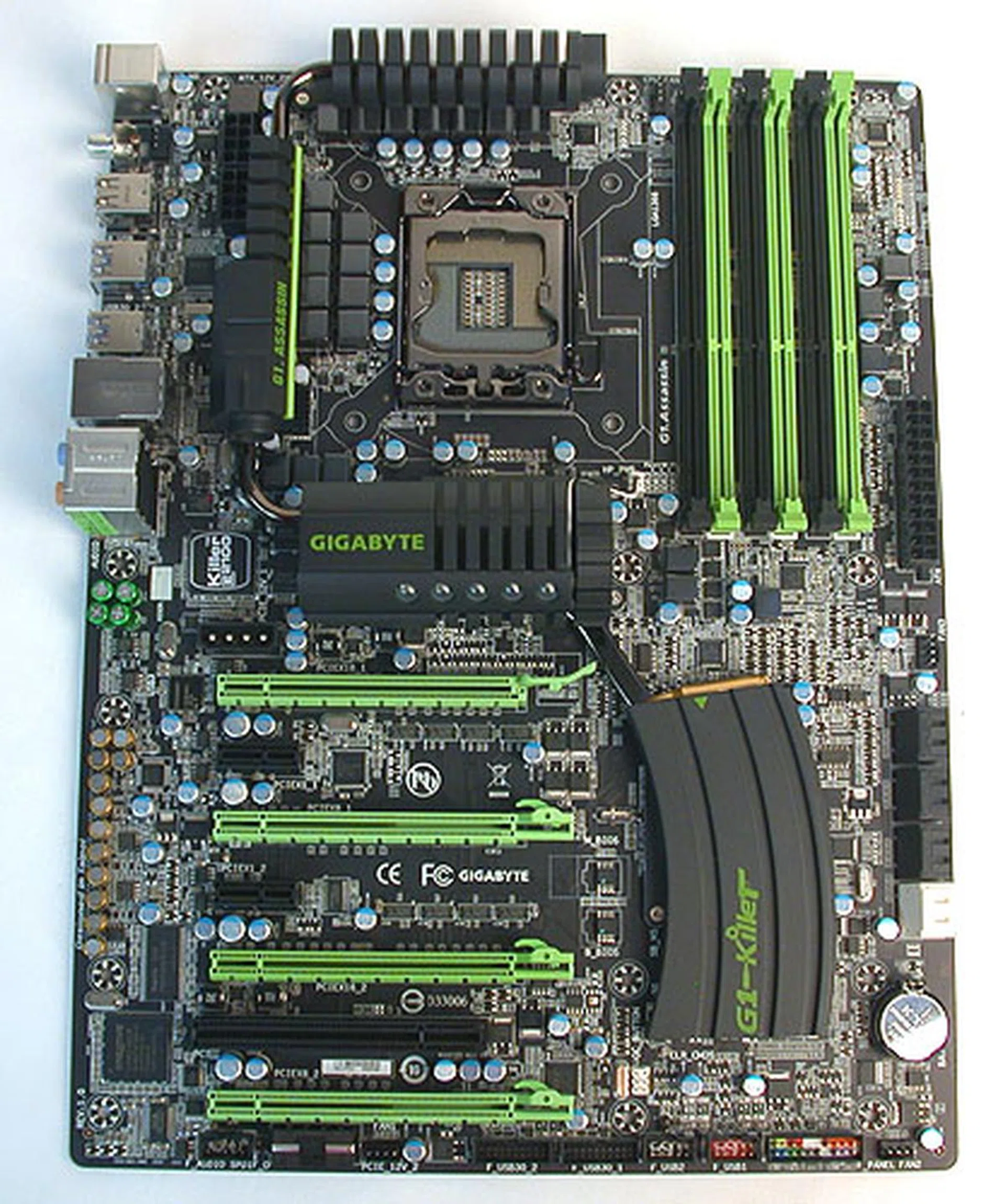If it looks larger than usual to you, it is. Like many high-end boards, Gigabyte has chosen the XL-ATX form factor to ensure that there is enough PCB space for its four PCIe 2.0 x16 slots. First thing you should do - check that your casing supports this size. Else it's time to shop for a new case before you pursue your dream PC.