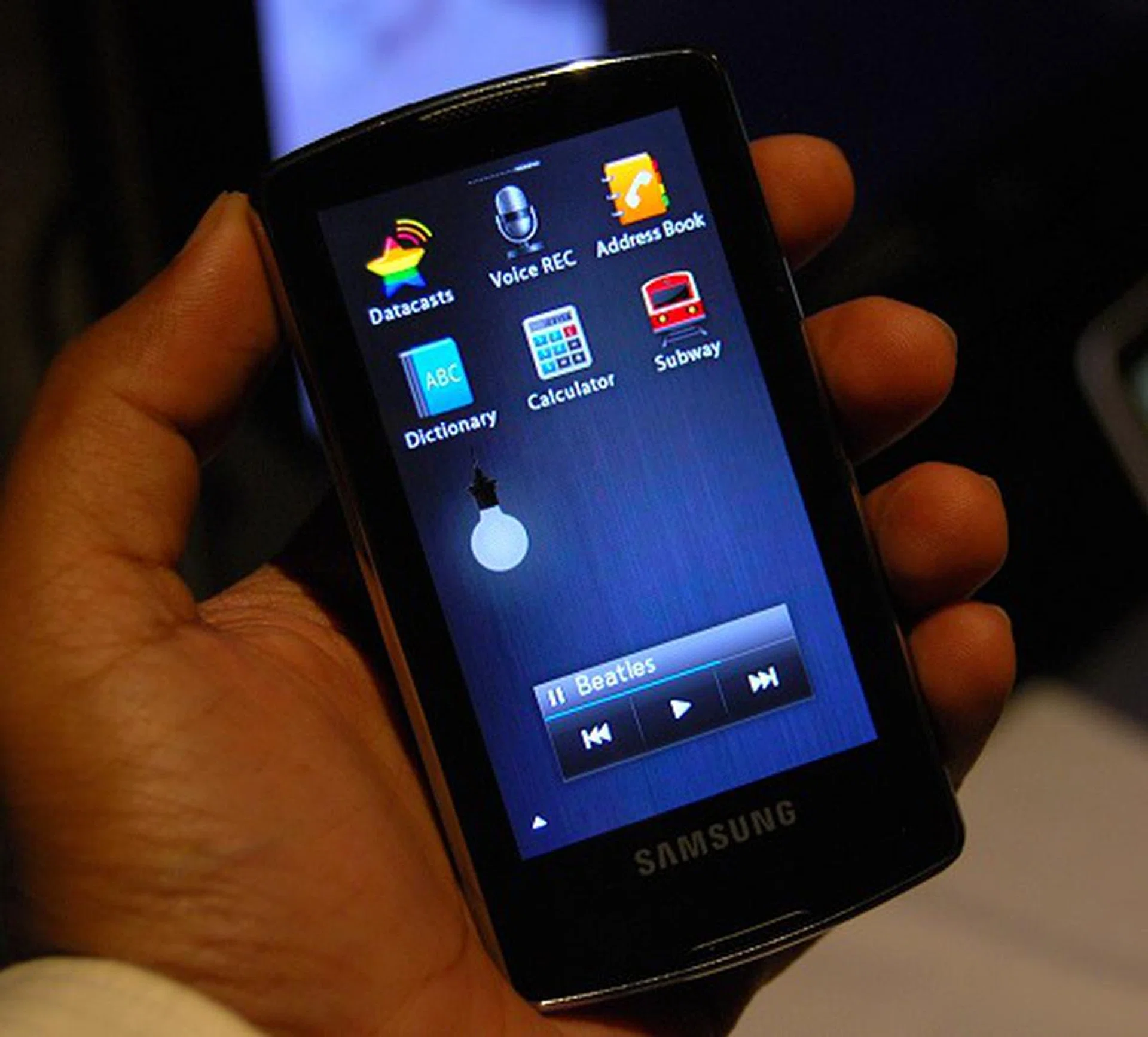 The Samsung M1 portable media player is also powered by NVIDIA Tegra. However, its menu system is all in another language that we couldn't decipher, so we couldn't toy with it much.