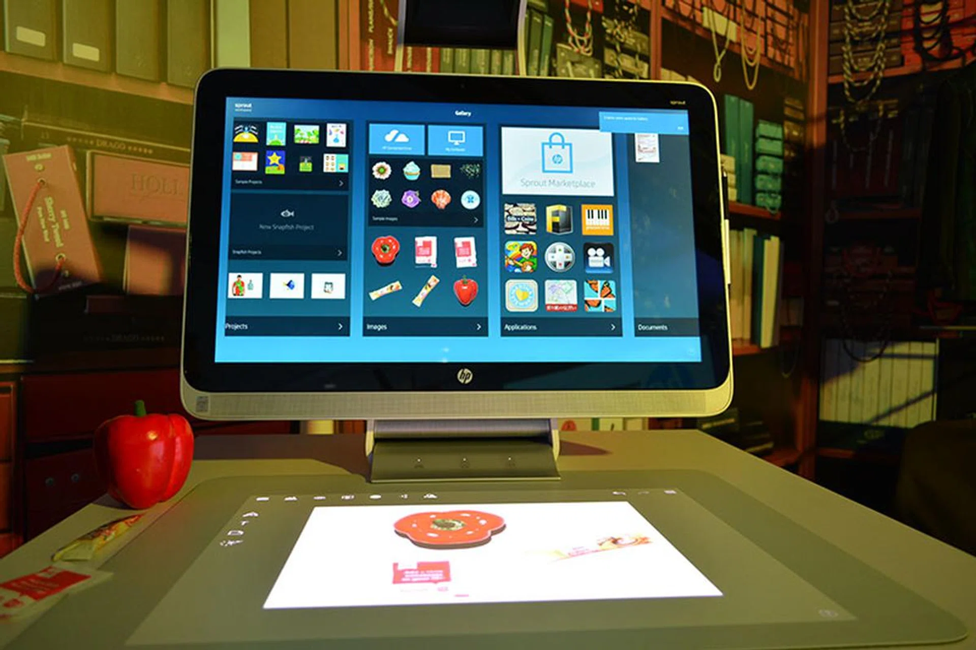 The scan is completed in less than 10 seconds, after which the objects appear on the primary display and the Touch Mat.