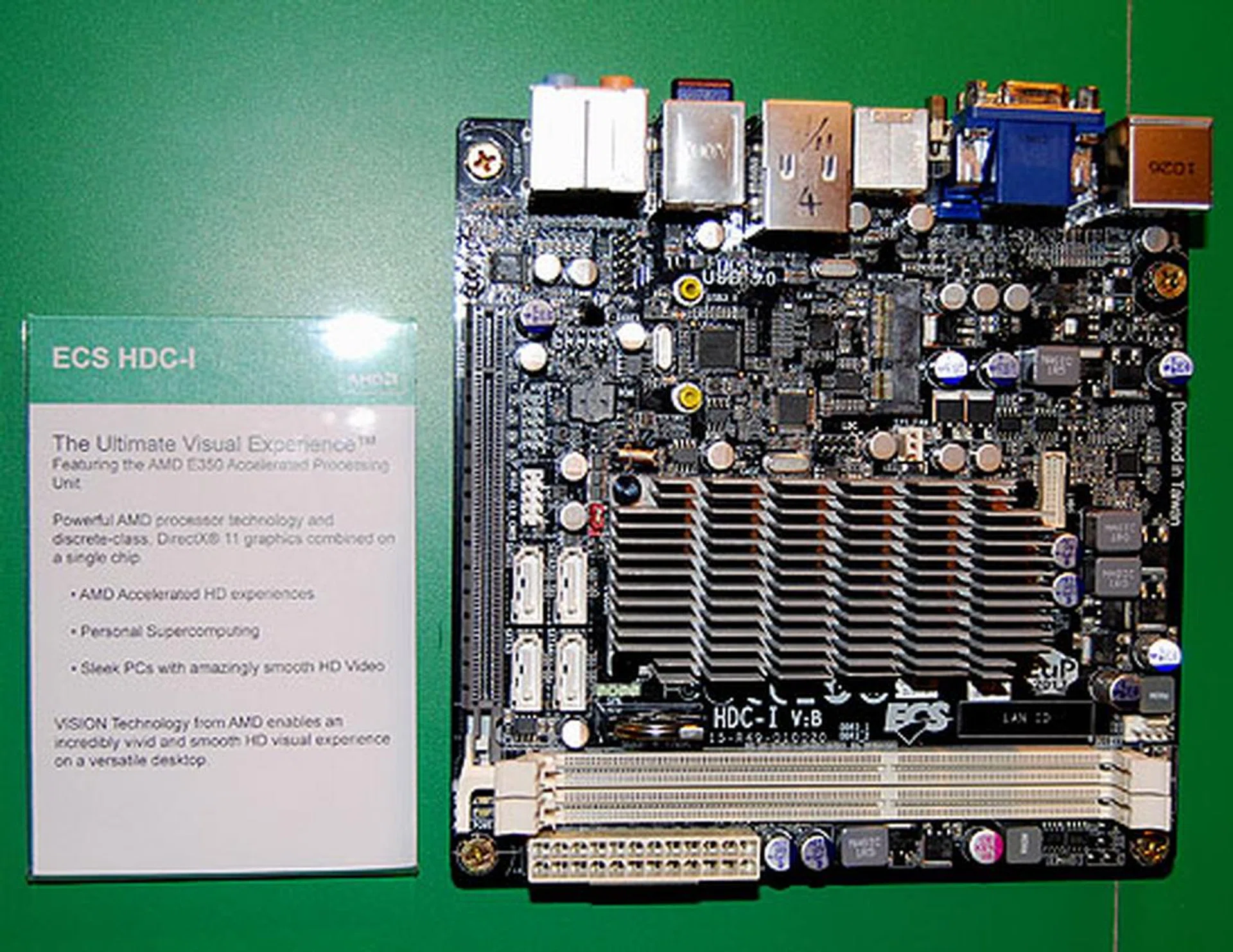 This ECS HDC-I mini-ITX board is similar to the ones we have seen from ASRock, Gigabyte and MSI. 