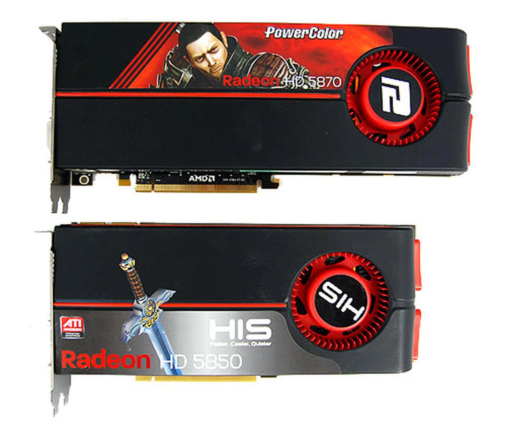 Juxtapose with the Radeon HD 5870, one can clearly see that the Radeon HD 5850 is much shorter. This makes the HD 5850 a viable option for those looking for greater gaming performance, but find it difficult for their casings to accommodate the extremely lengthy HD 5870.