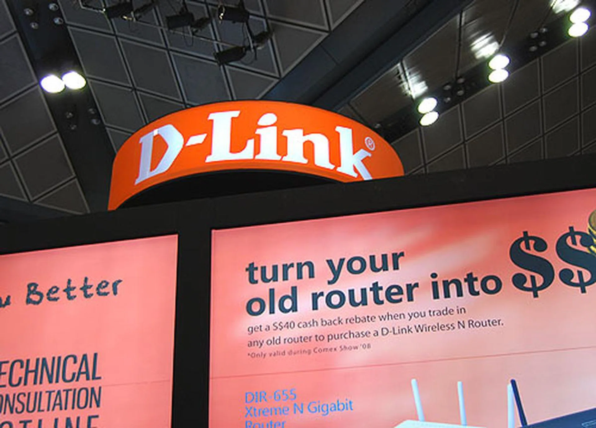  It's a networked world at D-Link's booth, where one can get the latest in wireless and other networking products.  