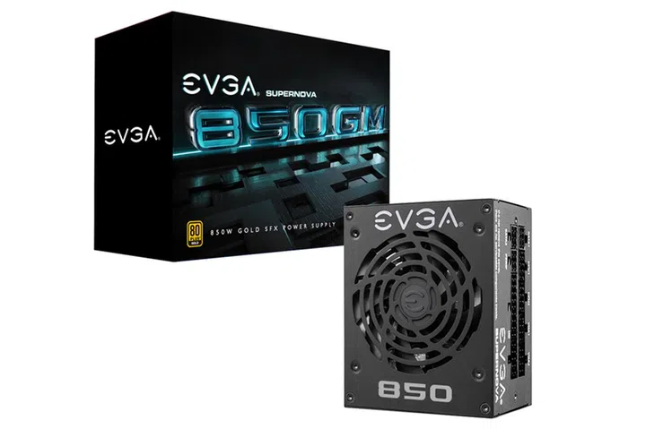 EVGA's power supply and the box that comes with it.