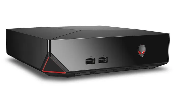 The Alpha's an ex-Steam Machine. When it was originally announced, it was bundled with SteamOS and a Steam controller but after both got delayed, Alienware still opted to ship the Alpha, changing it to how you see it today.