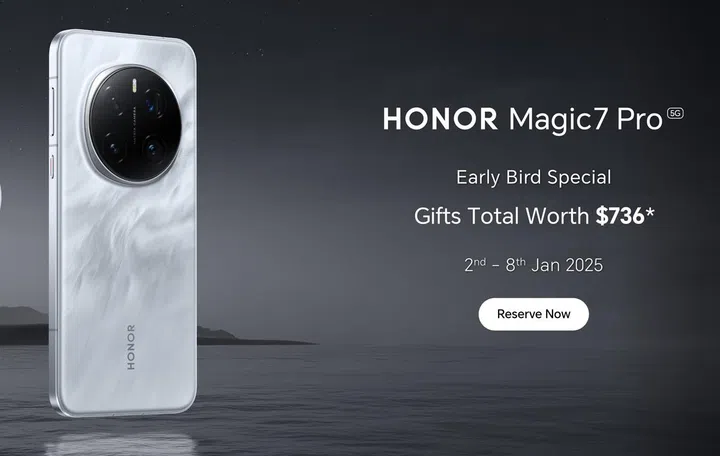 Honor Magic7 Pro's early bird special in Singapore. Image: Honor.