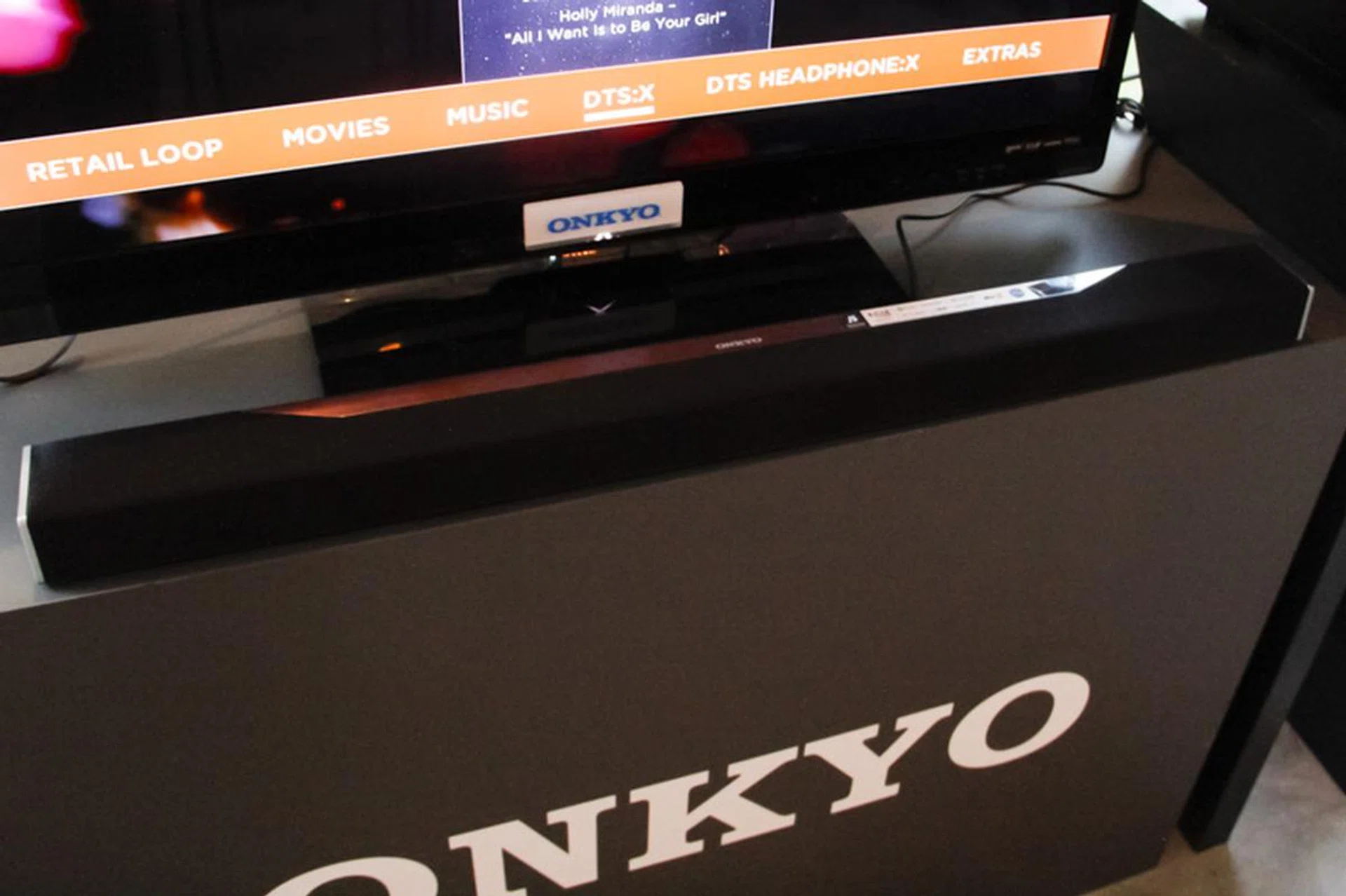 The slim soundbar is designed to be low so it doesn't obstruct your tv.