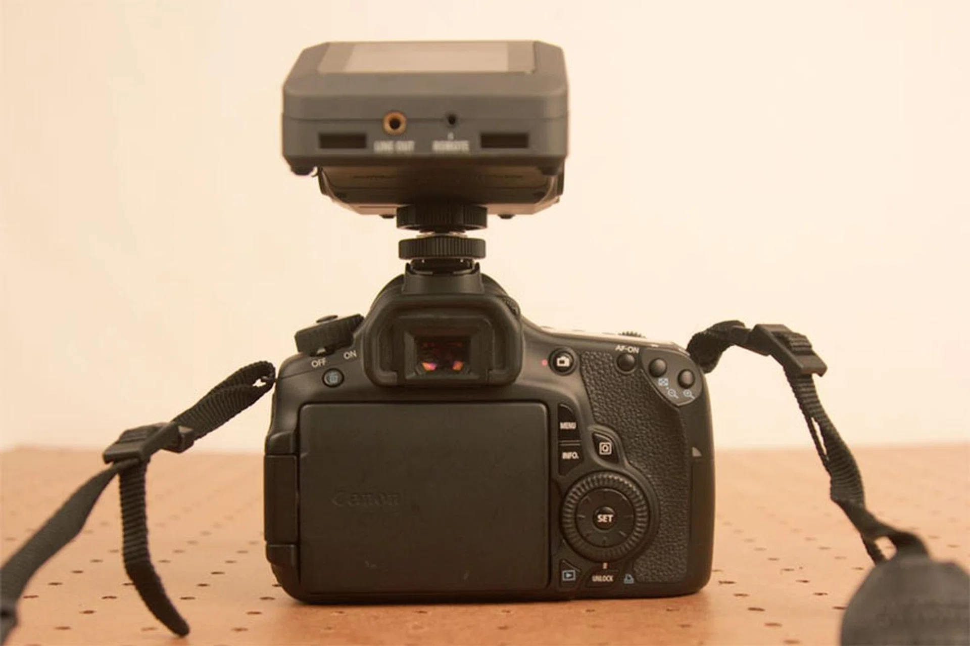 The Zoom H6 horseshoe mounted on top of a DSLR is not an ideal recording setup, ergonomically speaking.