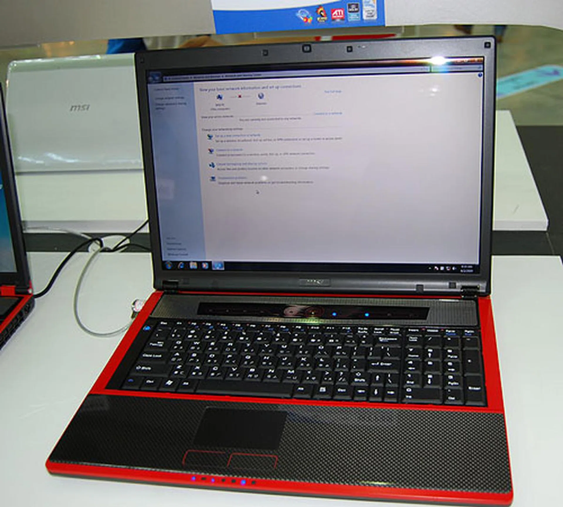 The gaming flagship from MSI has to be the GT729, which is a 17-inch machine weighing 3.2kg and with a Radeon HD 4850 graphics processor to ensure that the latest games are more than playable.