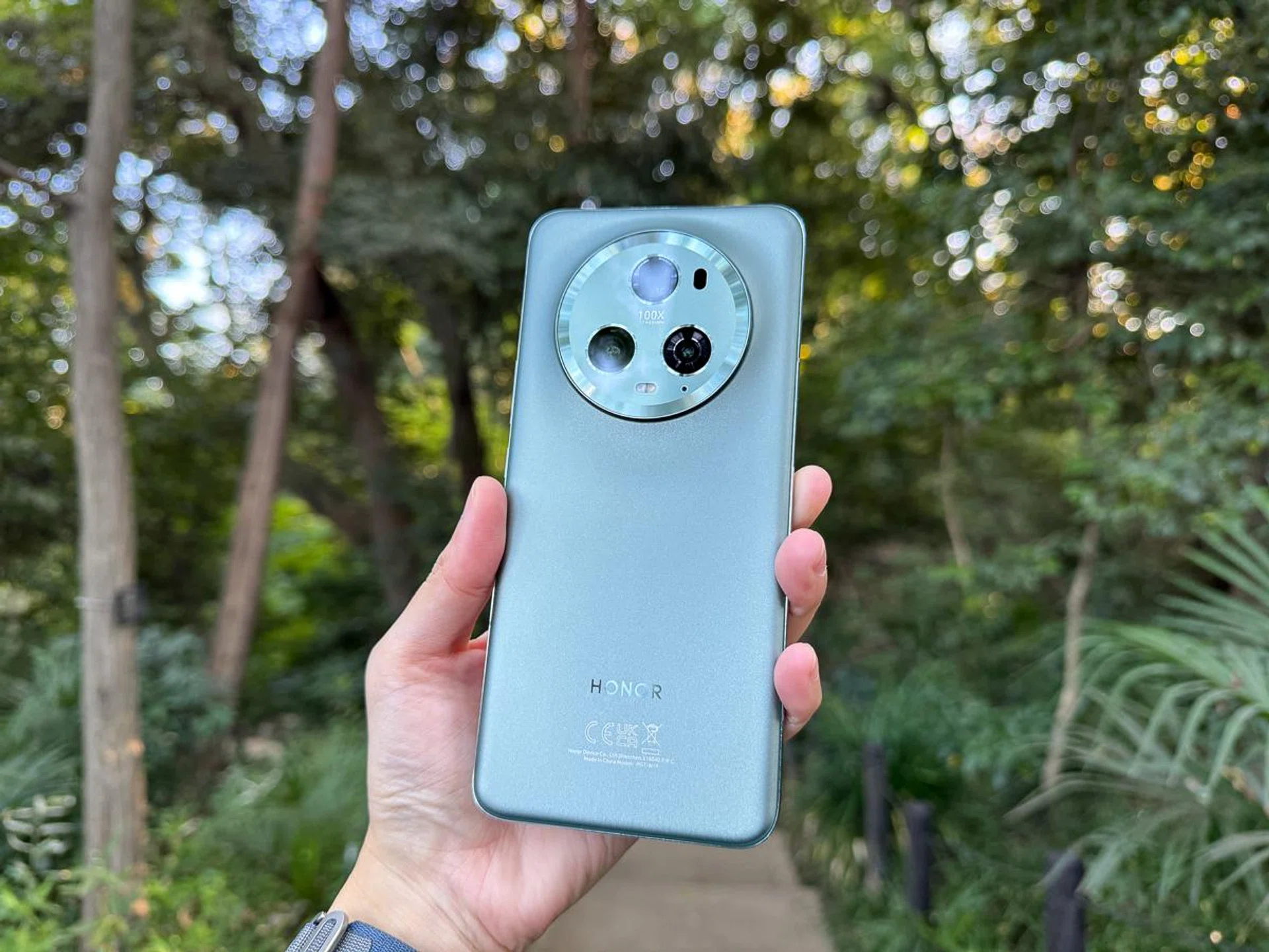 Honor Magic5 Pro in Meadow Green.