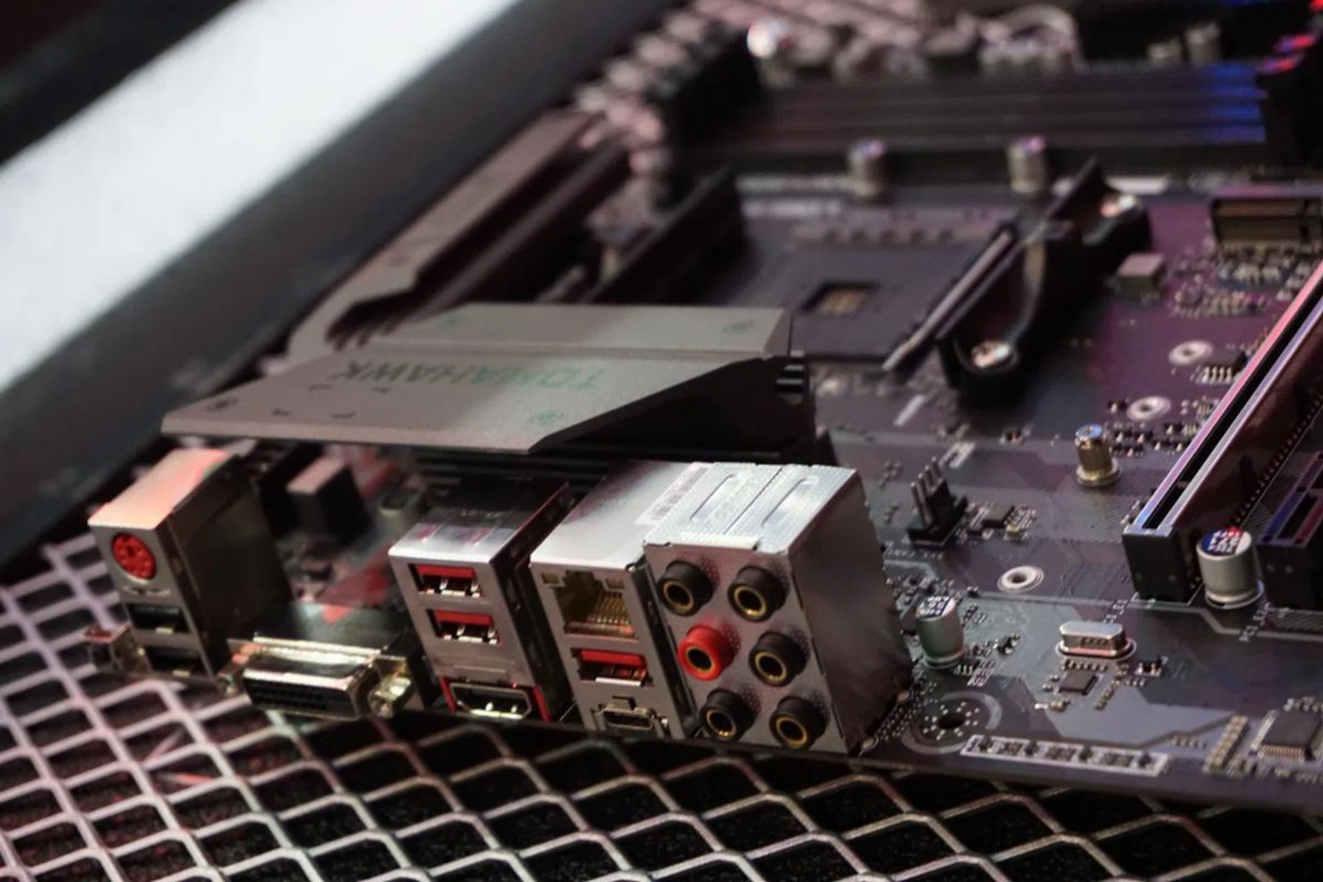 You'll find a good mix of rear I/O ports on the rear of the B450 Tomahawk