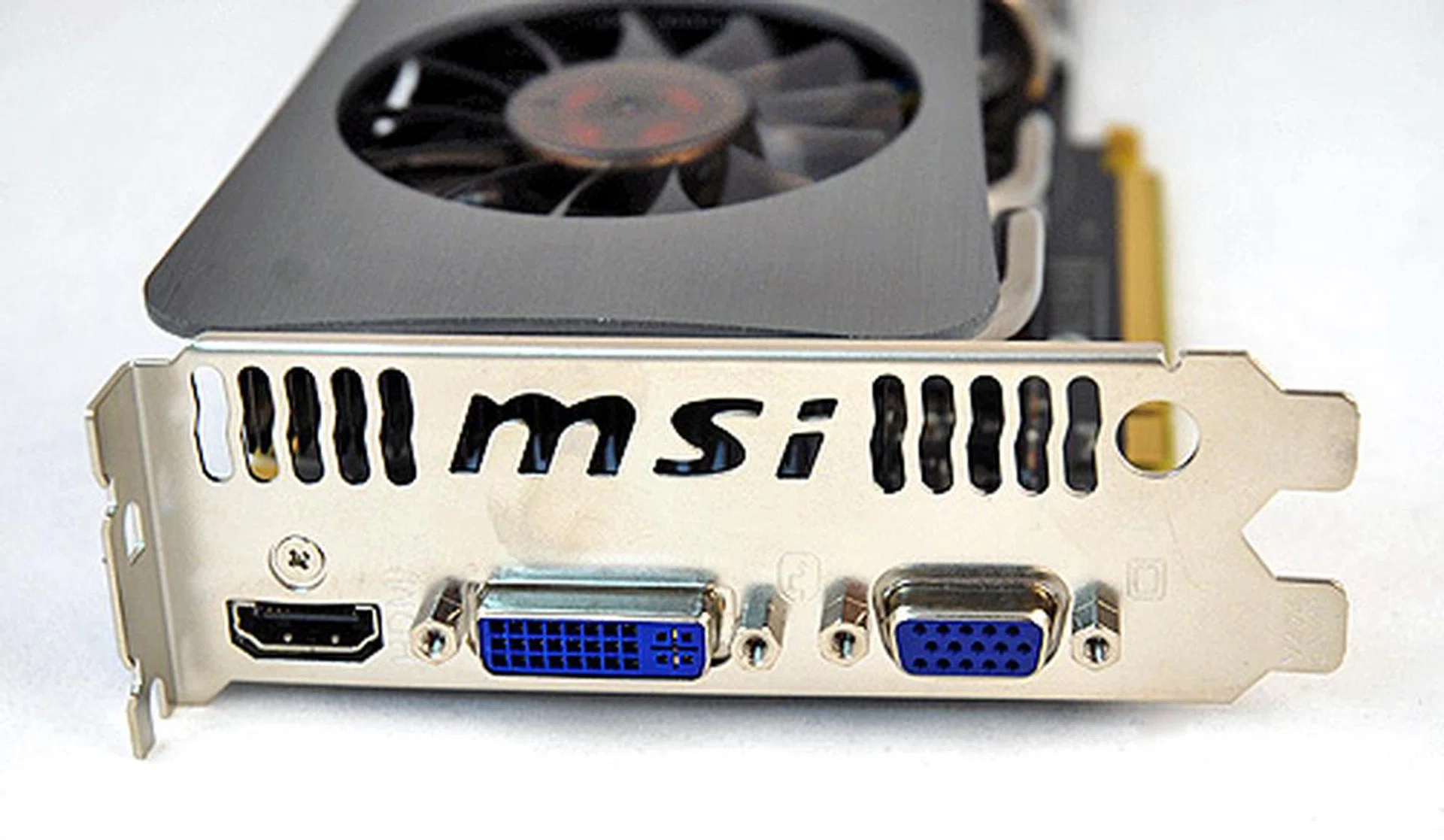 If you are wondering about video connectivity options, the MSI N260GTX Lightning Black Edition has one of each: a VGA, DVI and HDMI port.