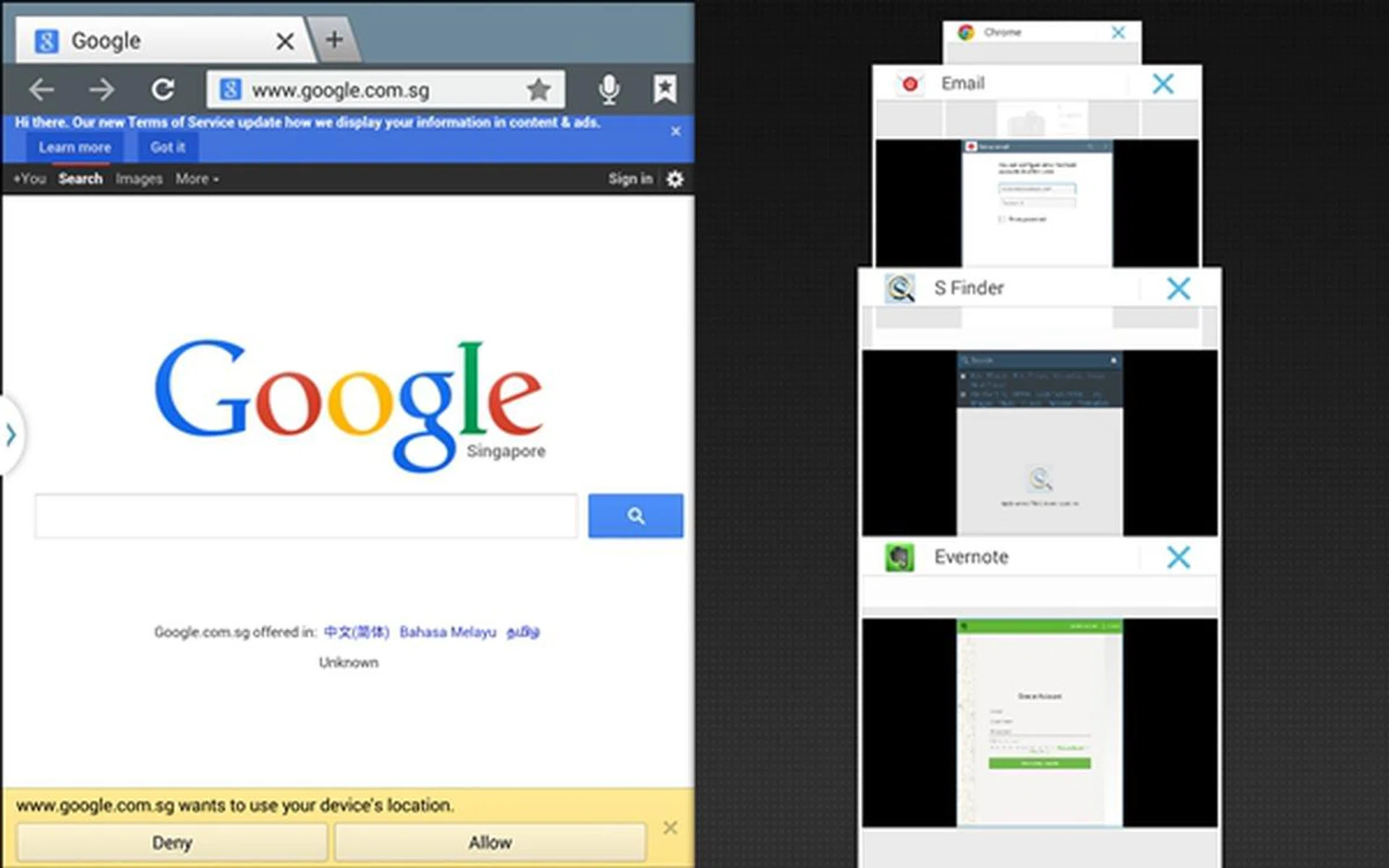 A neat multi-tasking feature to have on the Samsung Galaxy Note 10.1 2014 Edition.