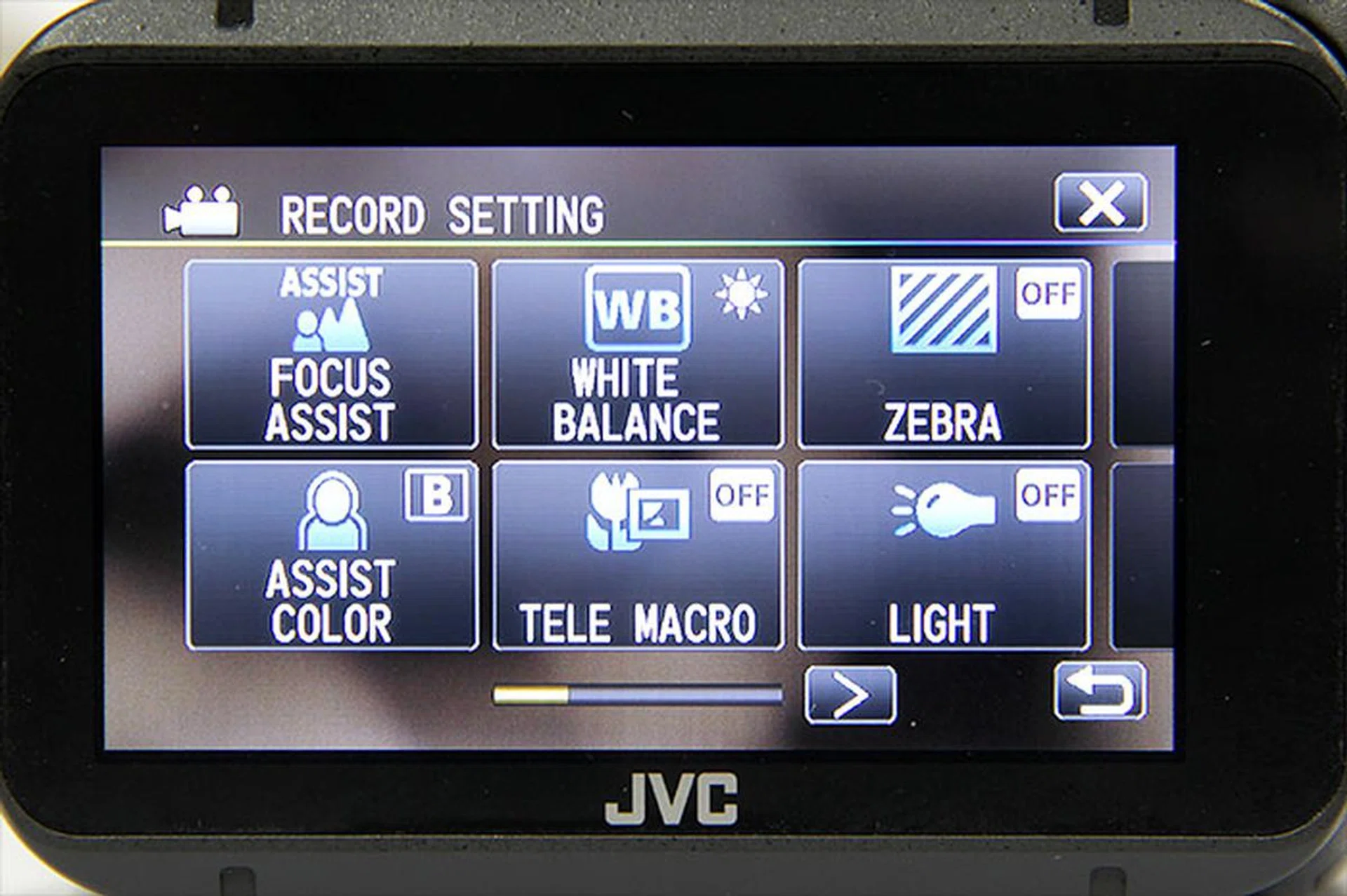 In most cases, there's a back button that returns you to the previous page. Pressing the X button closes the whole menu, and brings you back to the main shooting screen.