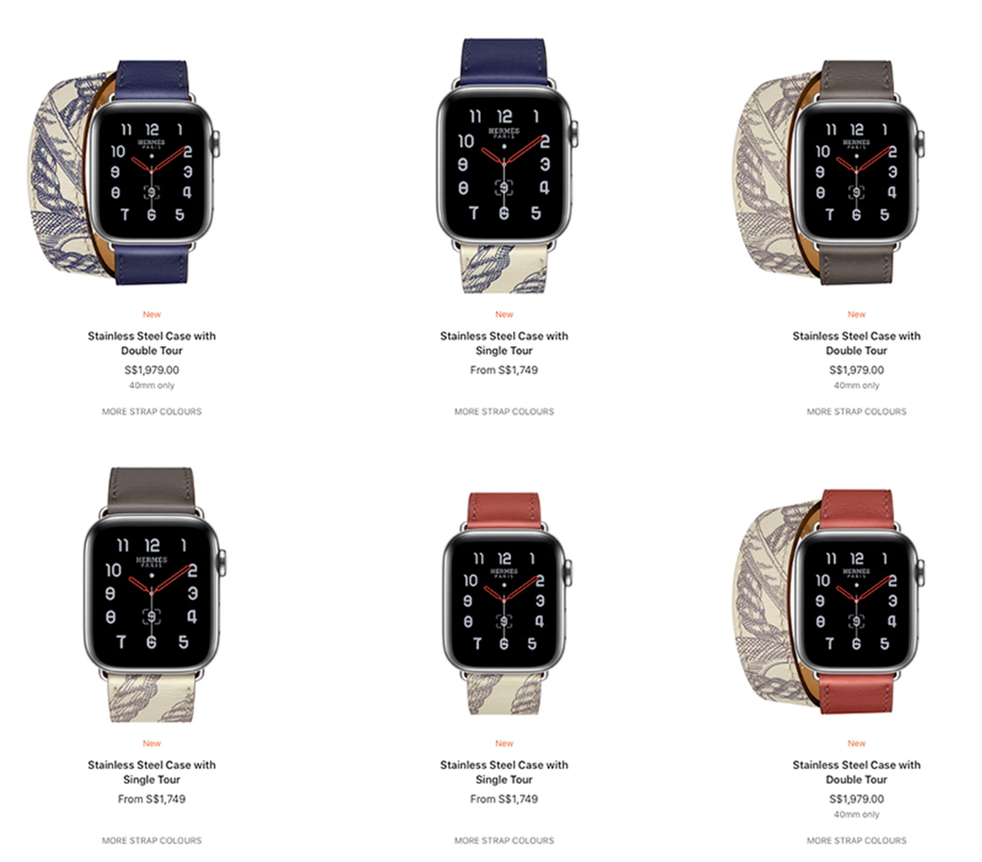 The Hermès models have exclusive watch faces and elegant leather straps.