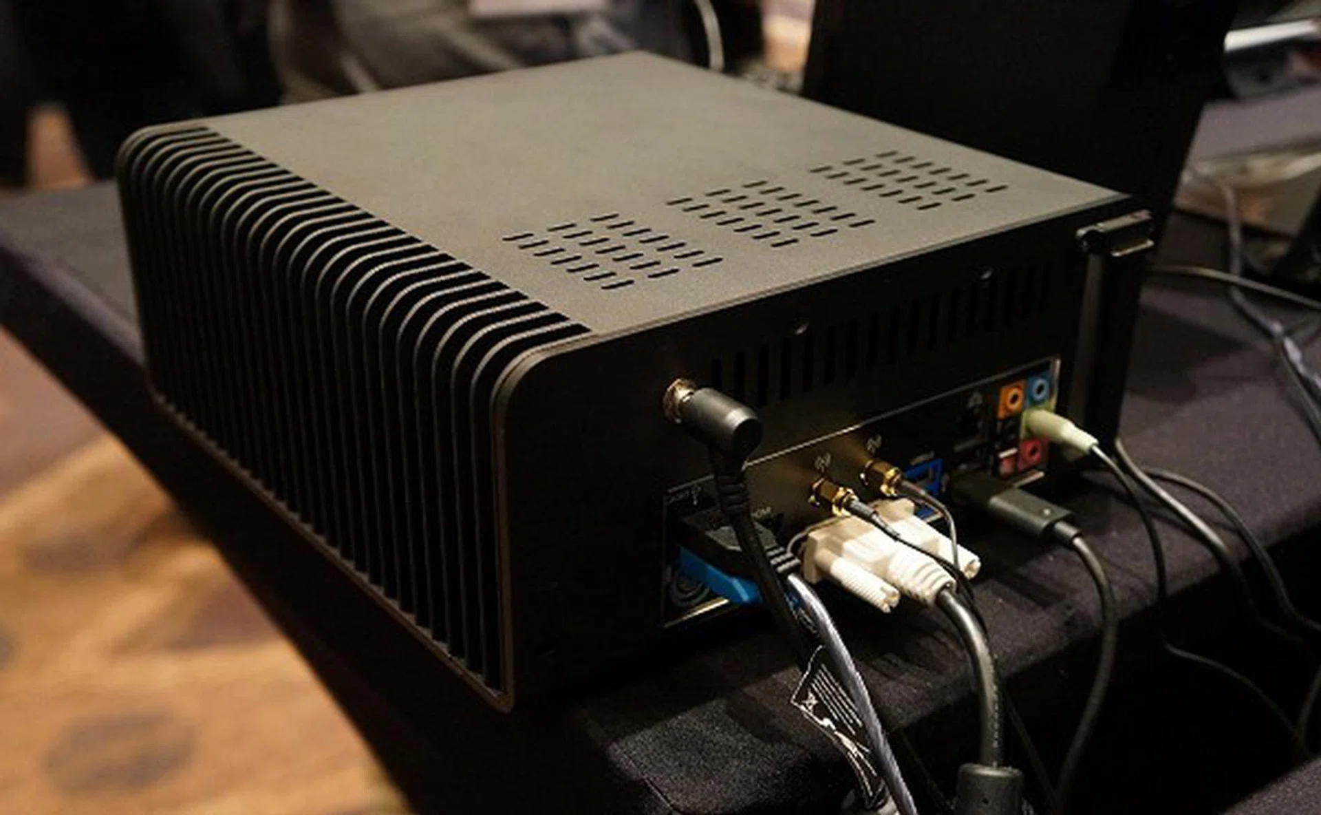 Notice the several ribs on the chassis that give it more heat dissipation area. If you're curious, the system was running hot and that's in a cool environment. We wouldn't recommend it in a tropical climate. 