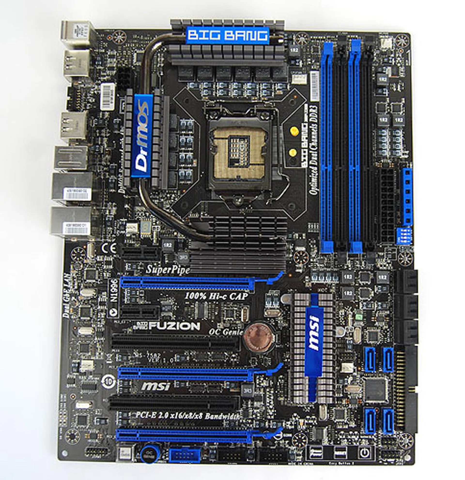 The Big Bang Fuzion is practically identical to the Trinergy and in many ways, the P55-G80 in terms of its layout and appearance.