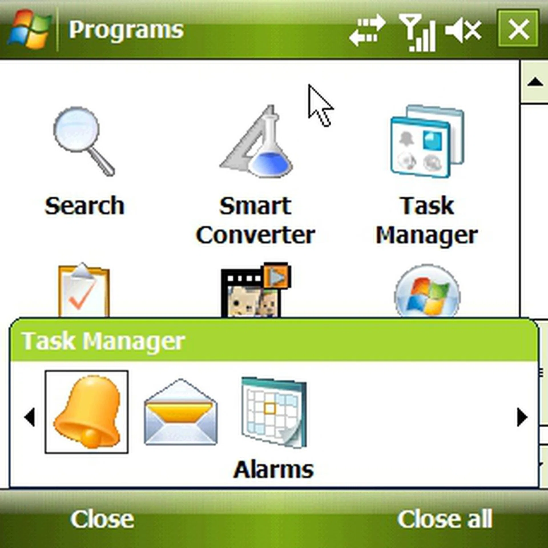 Assign a softkey to the Task Manager, and you will have direct access to your running programs, giving you the ease to terminate any programs for faster processing speed.