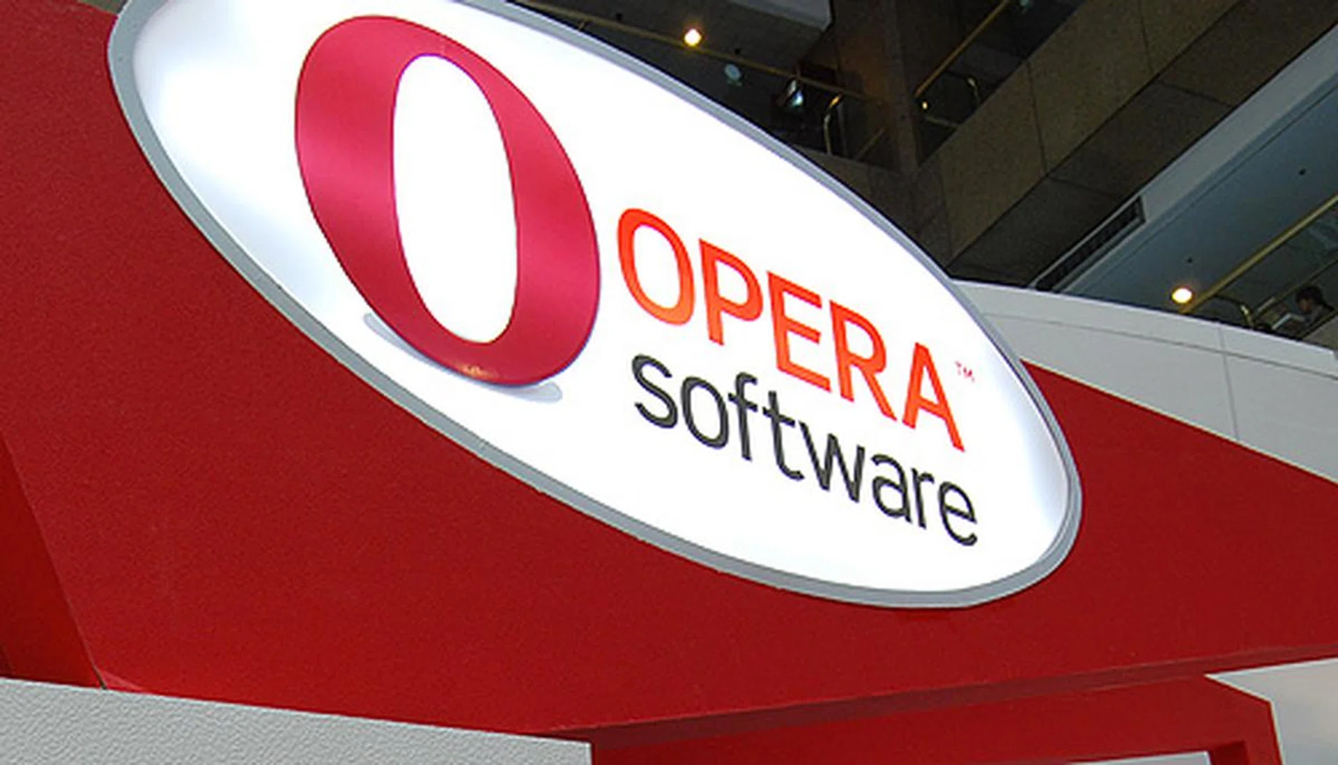 At Opera's booth was a showcase of products using their software.