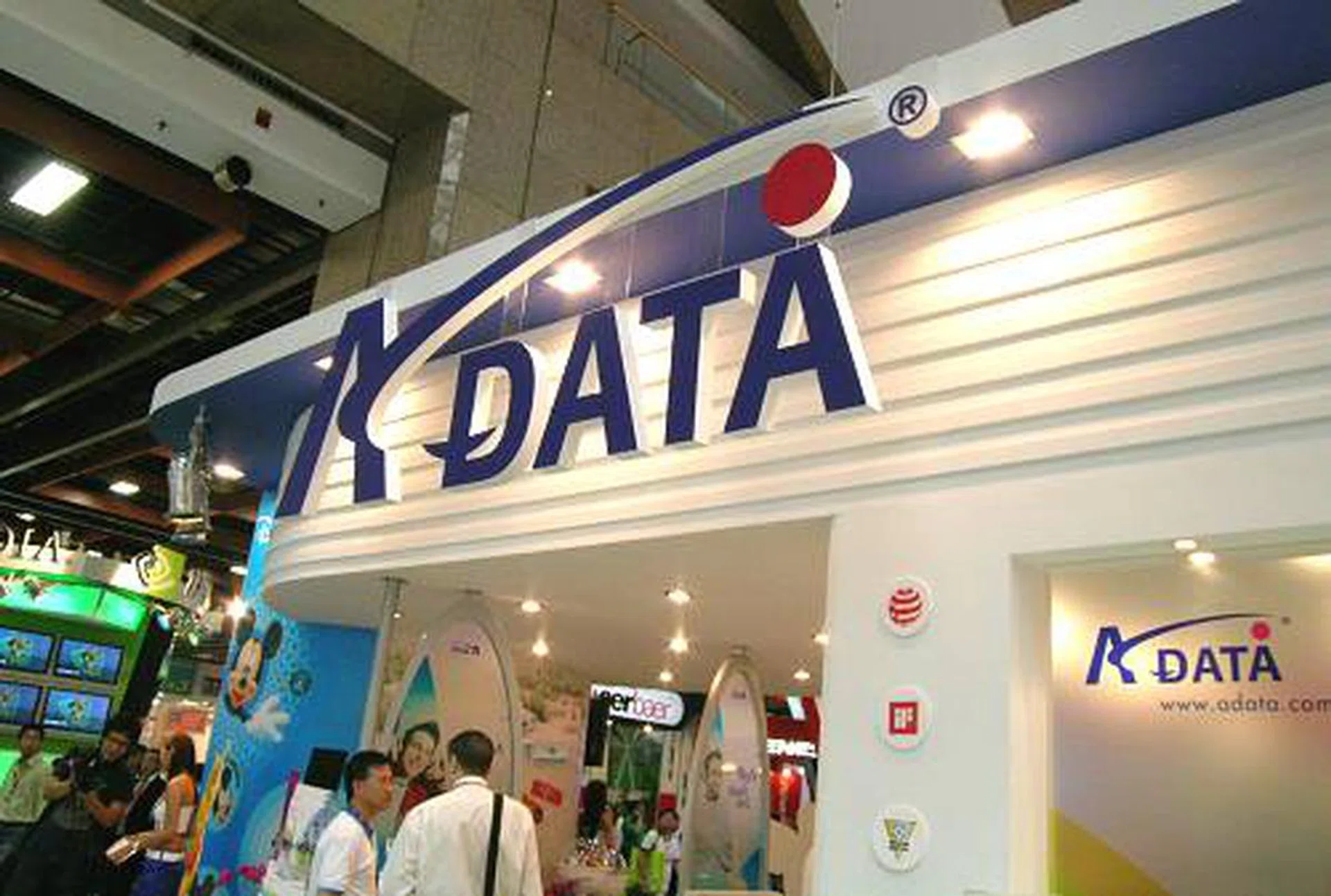 A-Data attracting in the crowd with a cartoon theme, but there's nothing funny about their memory displays.