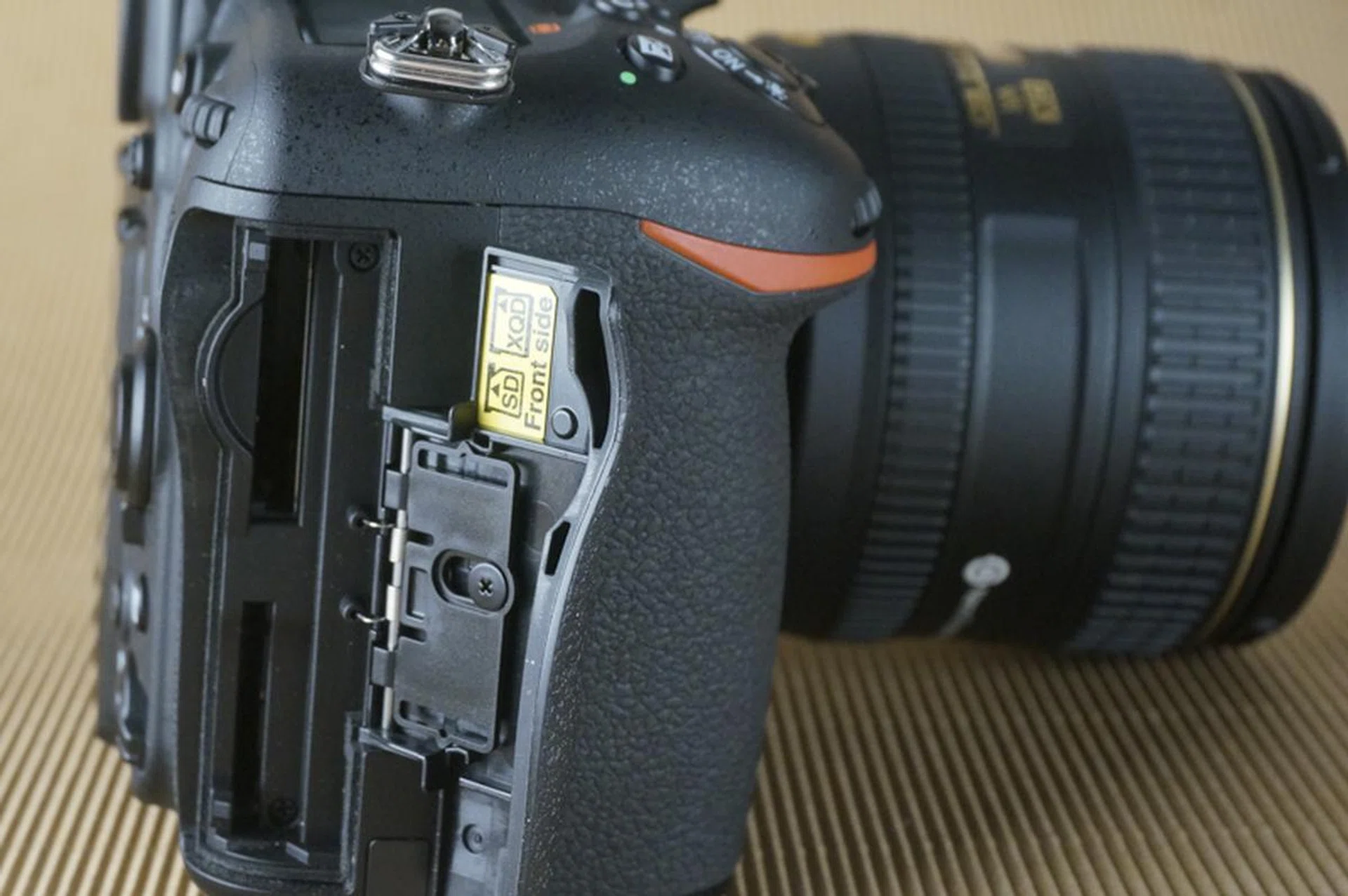 The D500 takes XQD and SD cards.