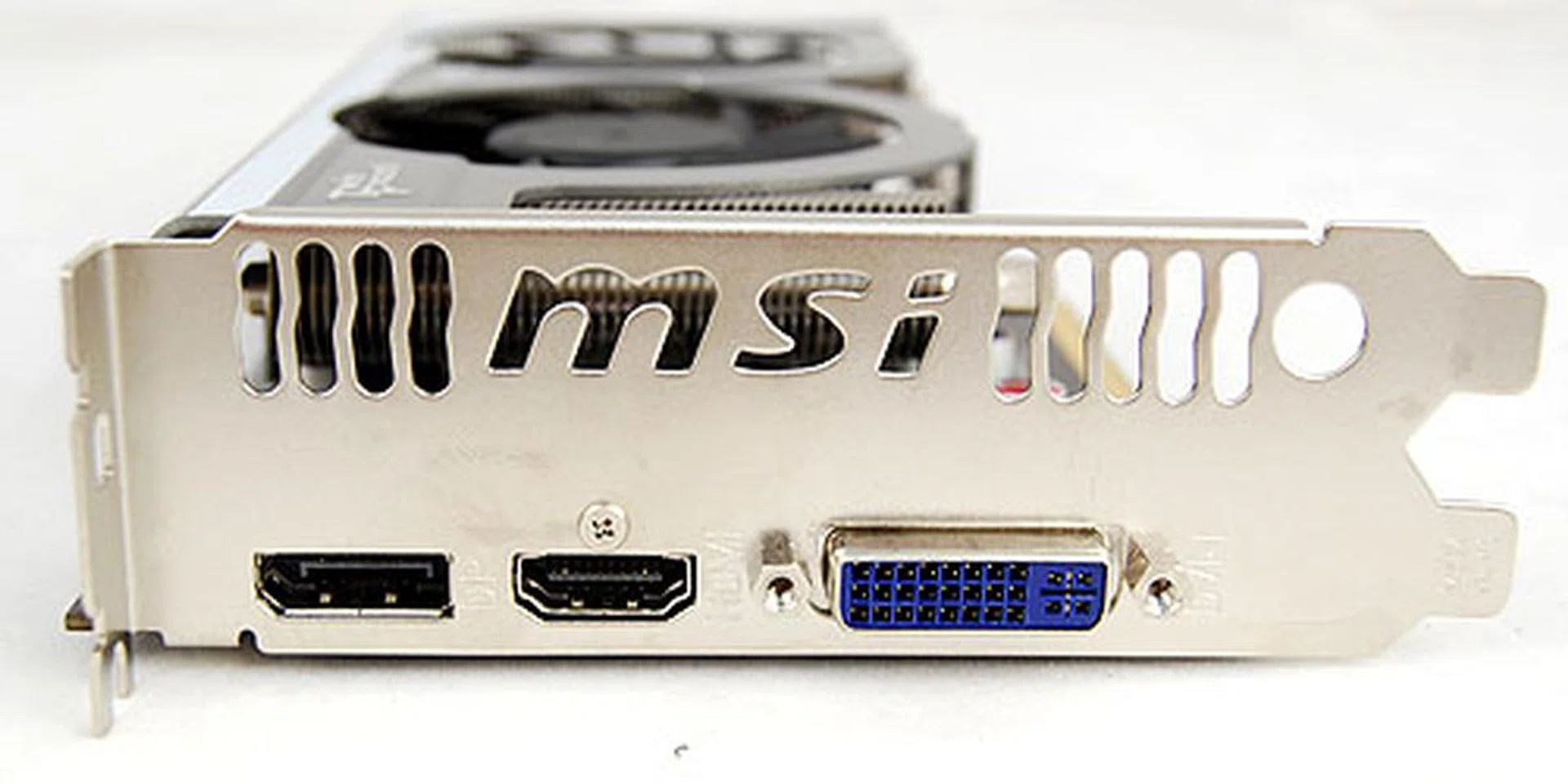 The MSI R5770 Hawk sports a DisplayPort as well as DVI and HDMI ports.