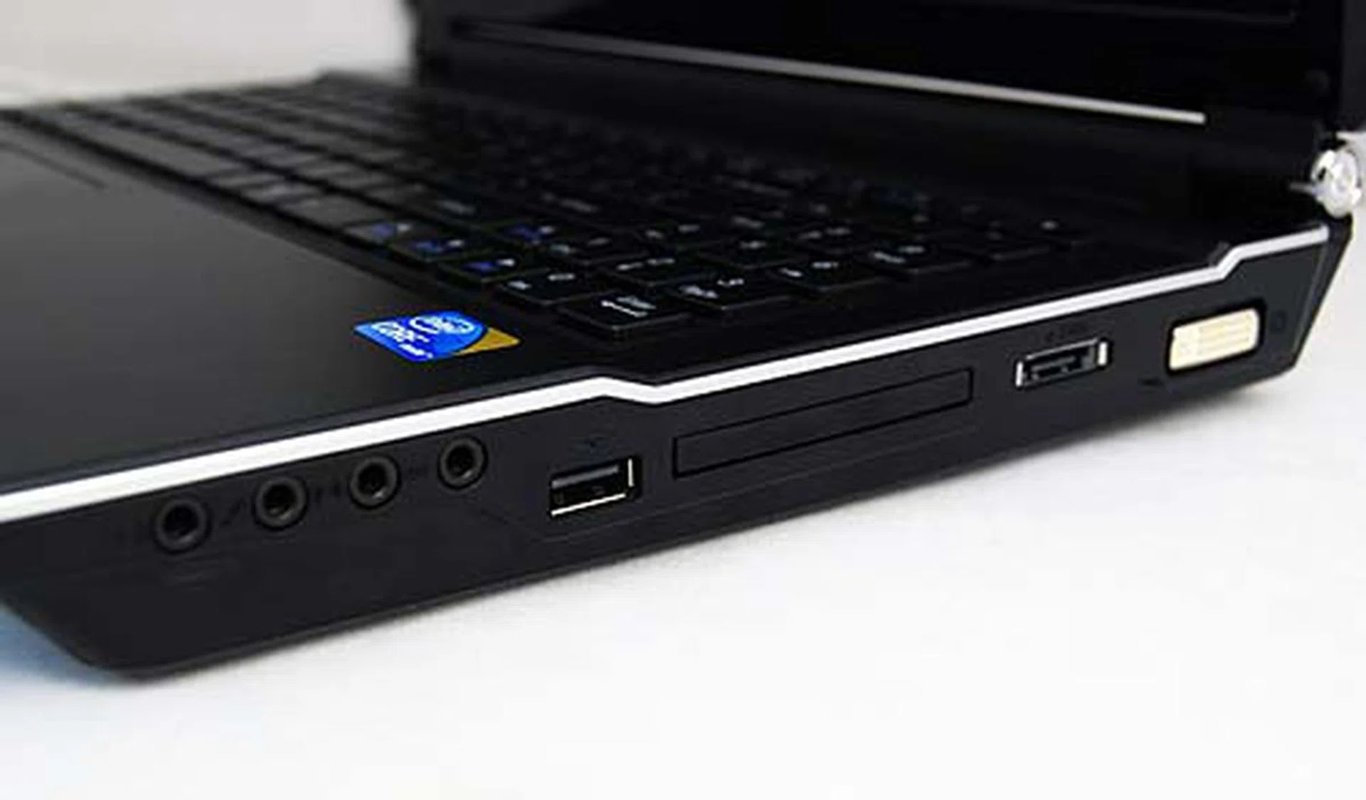 With so much space to work with, there's no fear that you'll run out of ports. Located on the right side are the audio ports, a USB port, an ExpressCard/54 port, an e-SATA port and a DVI out.