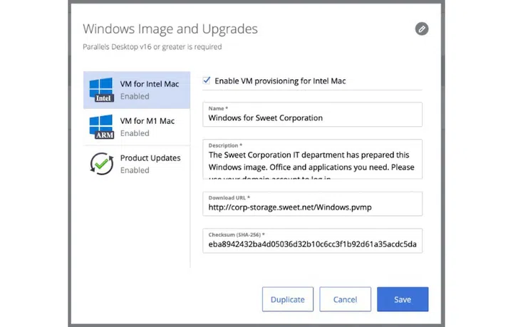 Parallels Desktop 17 for Mac Pro edition has some additional features. Image courtesy of Parallels. 