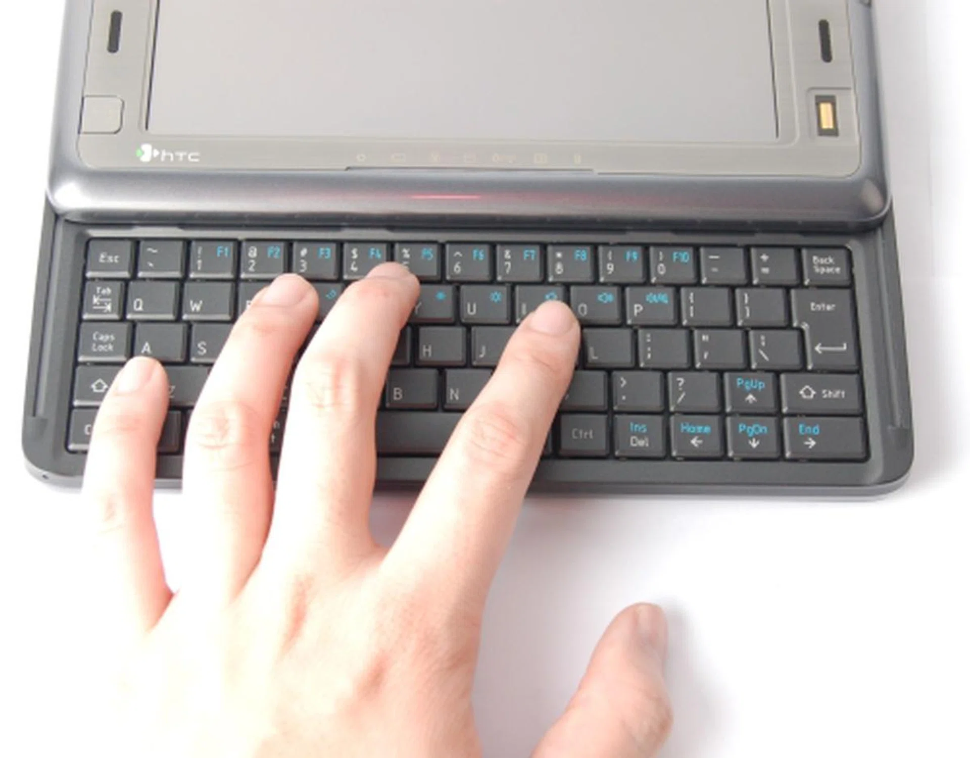 As you can see here, the keys on the Shift's QWERTY keyboard can be a bit too close for the ideal typing experience, but it was overall acceptable. 