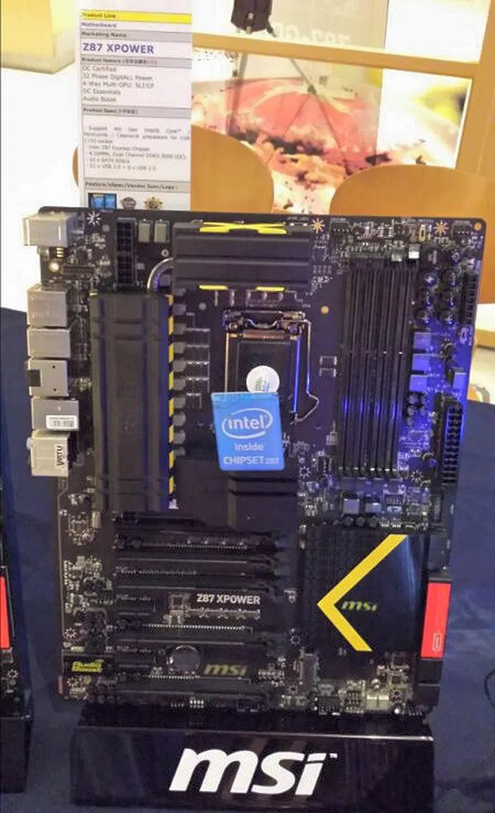 The MSI Z87 XPower motherboard is the top dog in MSI's current range of OC Certified Intel 8-Series boards. With the presence of the PLX PEX 8747 switch chip, the board supports a total of 48 lanes of PCIe 3.0 connectivity for its five PEG slots. With a 32-phase VRM design and XPower Direct OC controls, it allows users to modify the multiplier and bus clock frequency of the board in real-time. It even has a handy Complete Discharge button to reset to factory-fresh BIOS settings without restarting the board.