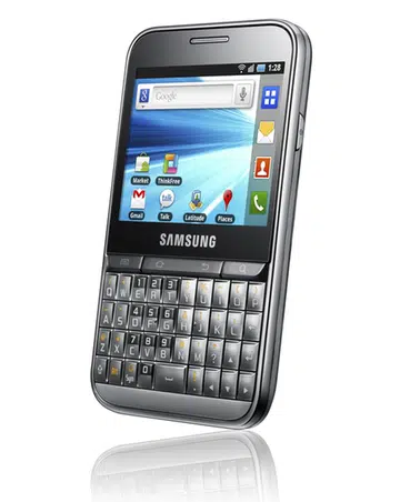 The Samsung Galaxy Pro blends business and fun together with a QWERTY keyboard and touch screen.