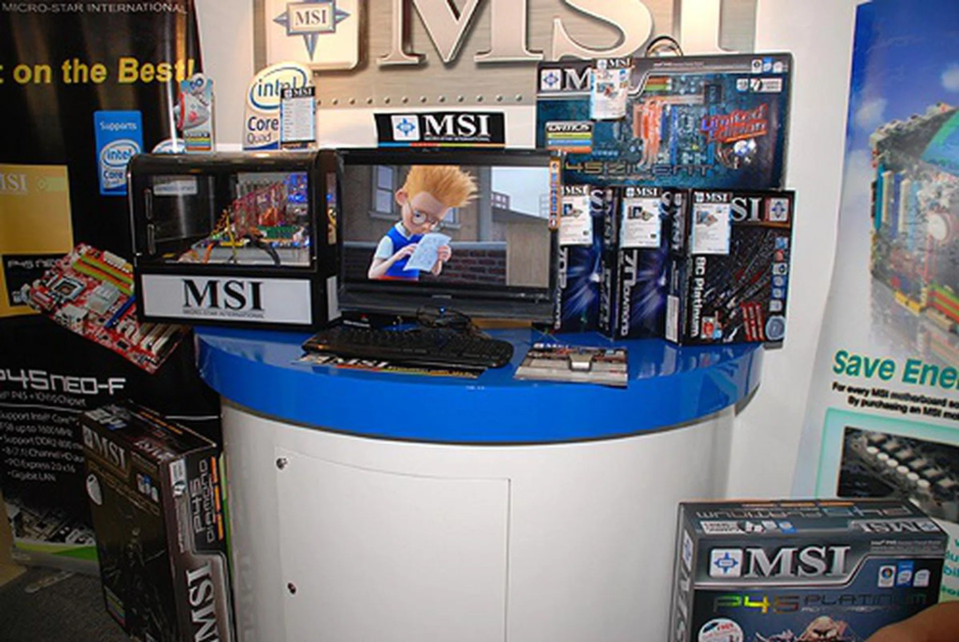  The booths showcased MSI's latest line of high-performance motherboards and graphics cards.  