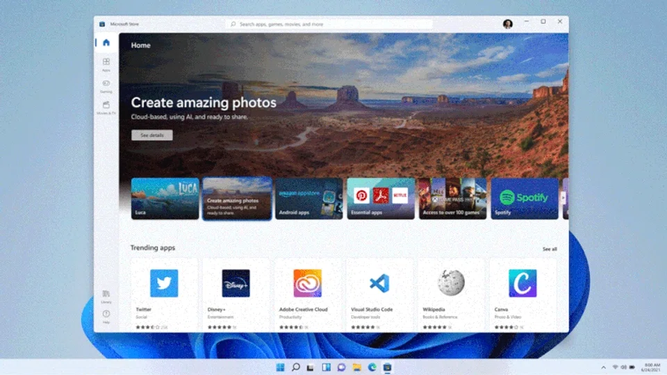 The revamped app store is a lot more user friendly. Image courtesy of Microsoft. 