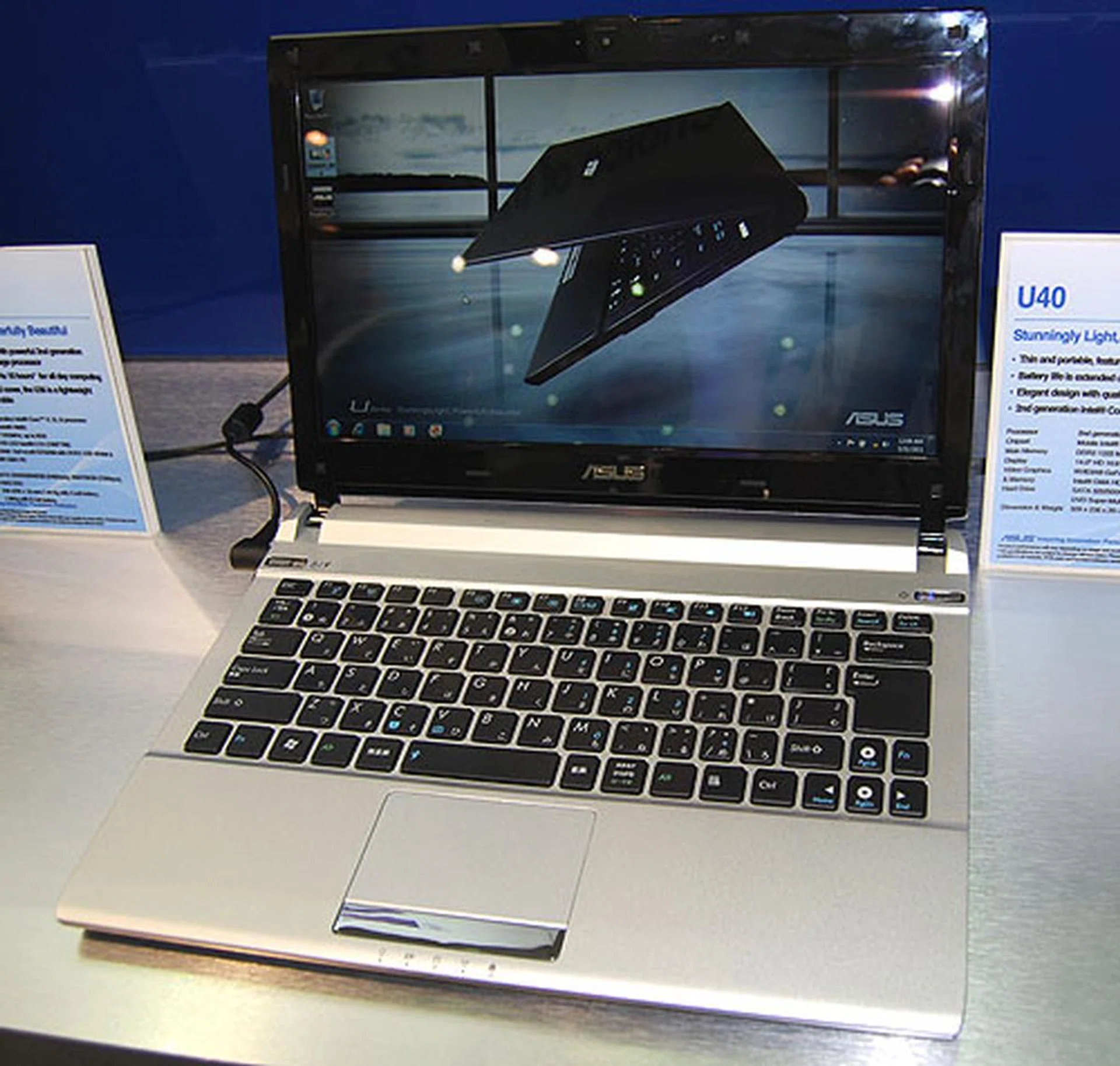 The 13.3-inch ASUS U36 comes with a standard voltage, second-gen Intel Core processor and an NVIDIA GT520M graphics processor with 1GB of memory. It weighs just 1.44kg thanks to its aluminum magnesium alloy lid and ASUS claims the battery can last up to 10 hours. 