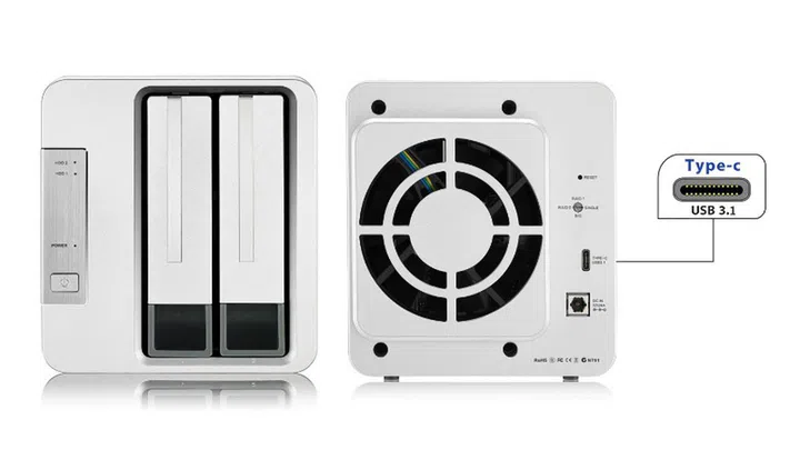 It uses the ubiquitous USB-C connector. Image courtesy of TerraMaster. 