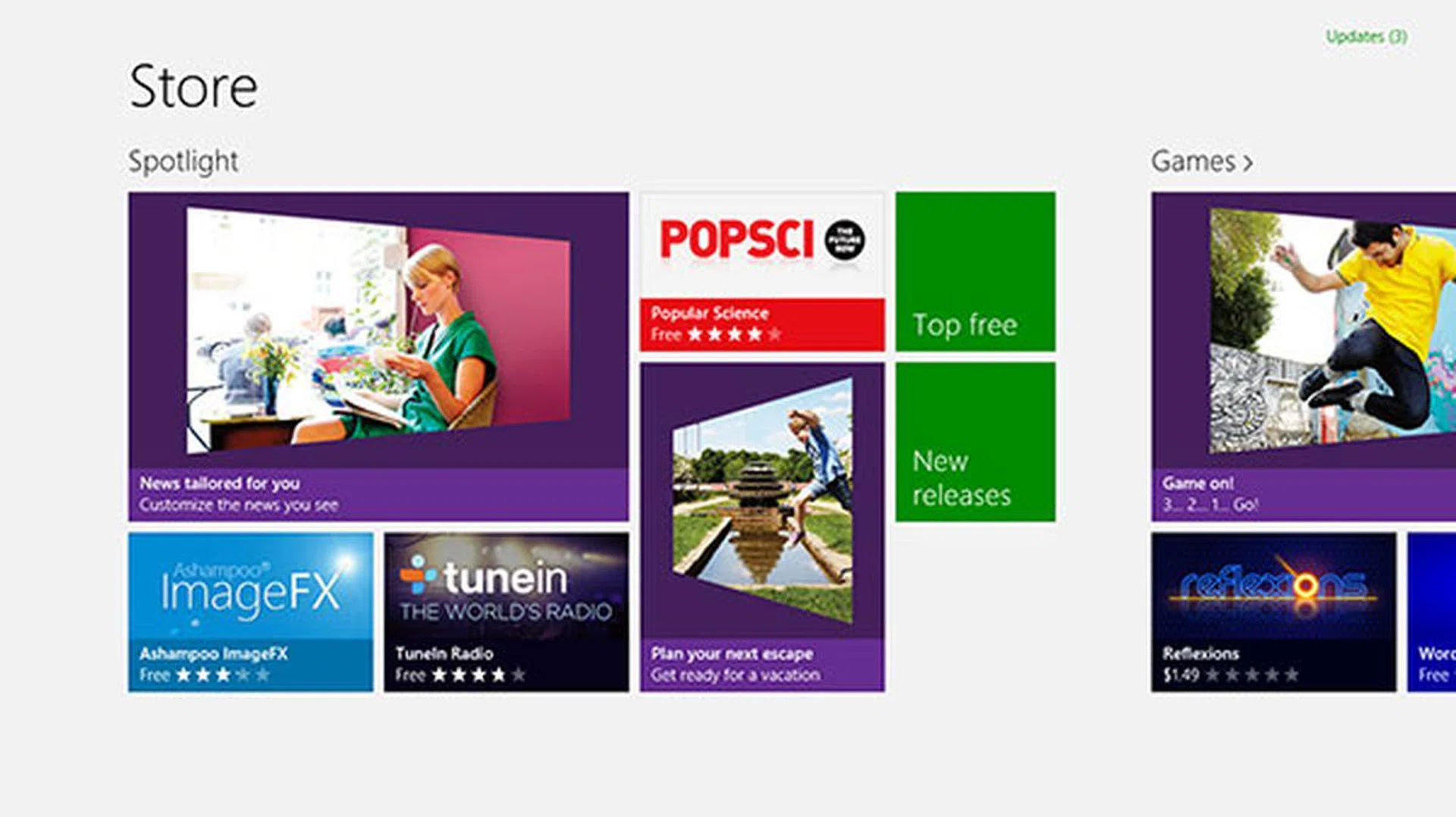 The Windows Store app uses a single, chromeless windows that takes up the whole screen.