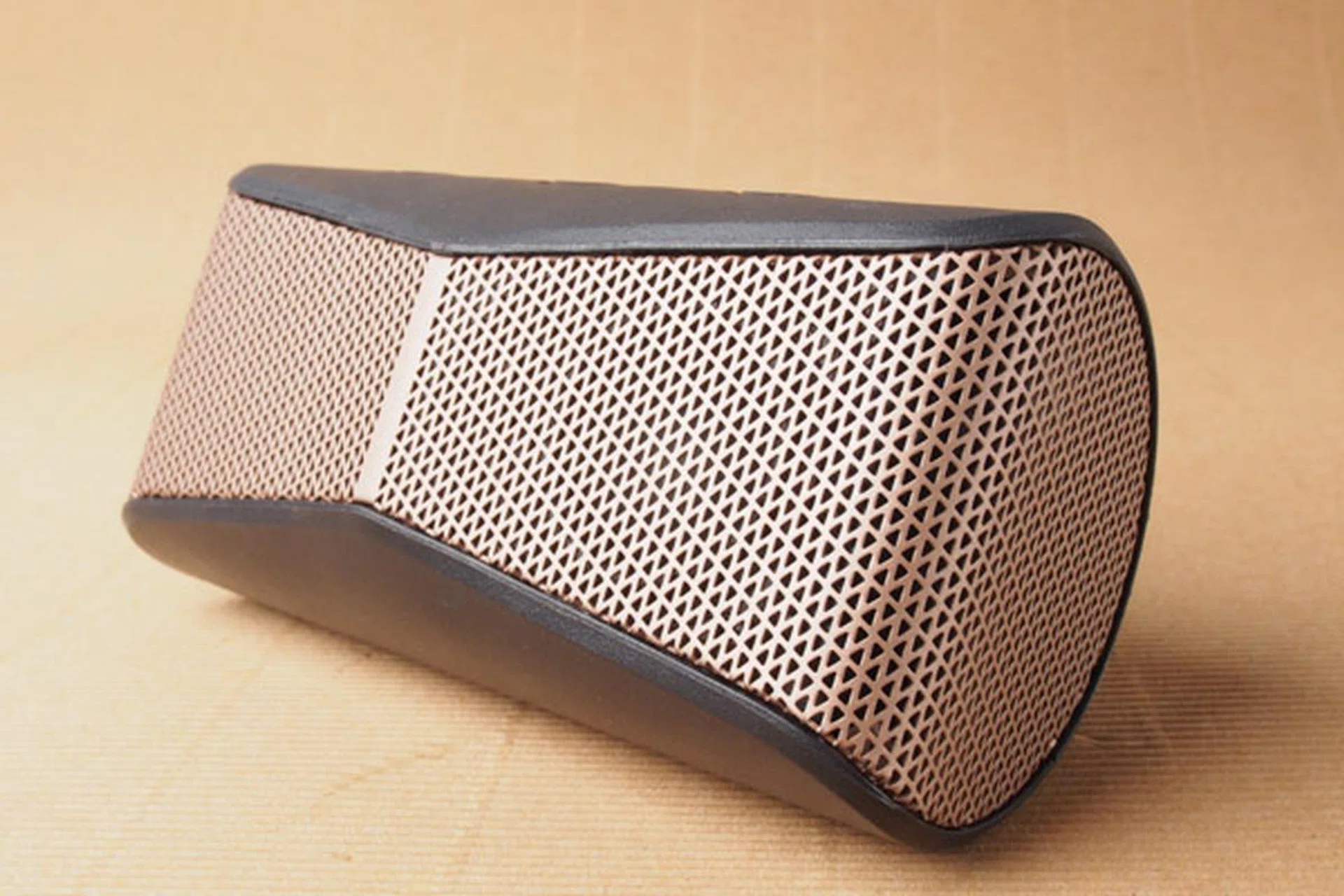 The side passive radiators are angled outwards by 30 degrees too.